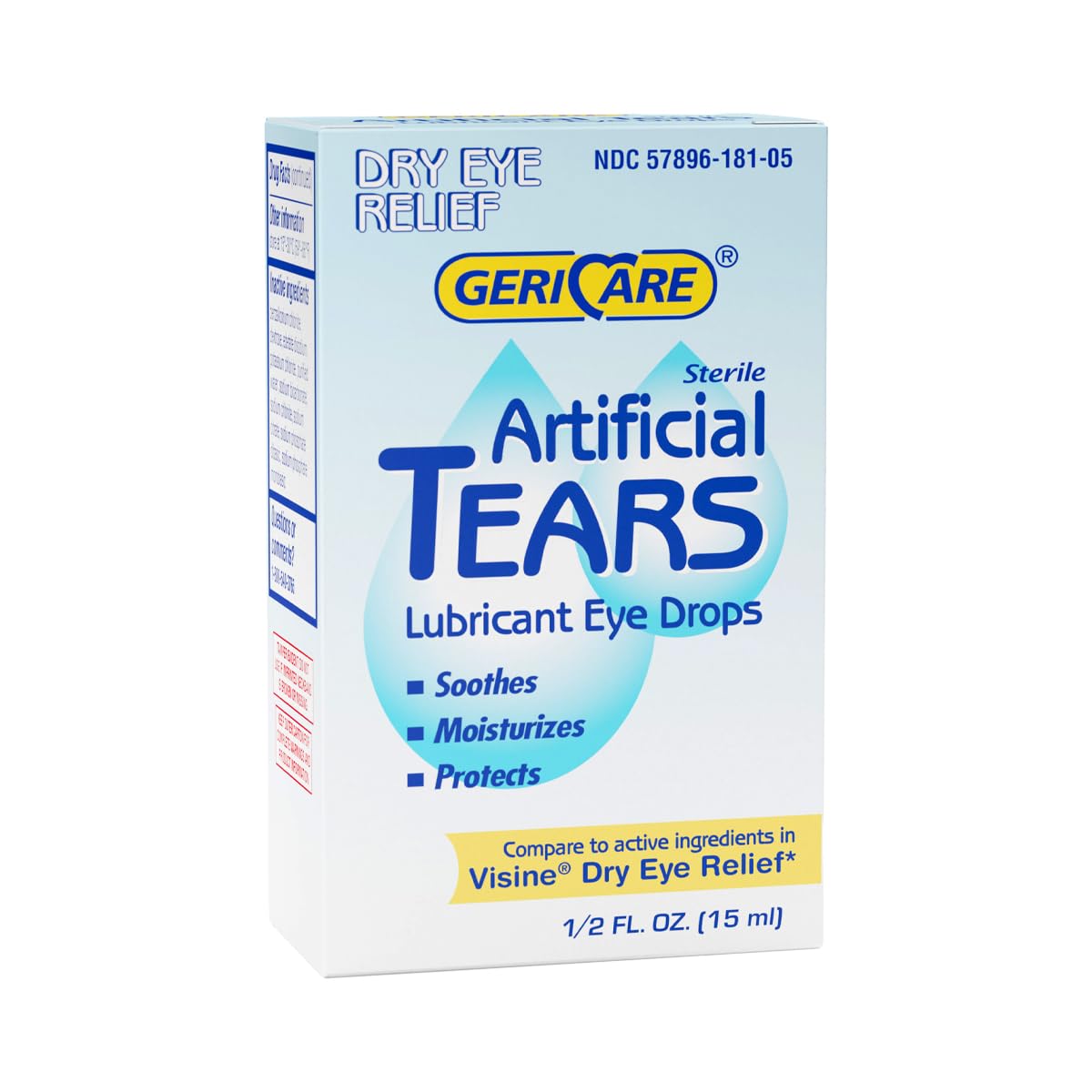 GeriCare artificial lubricating tears bottle 0.5 fl oz