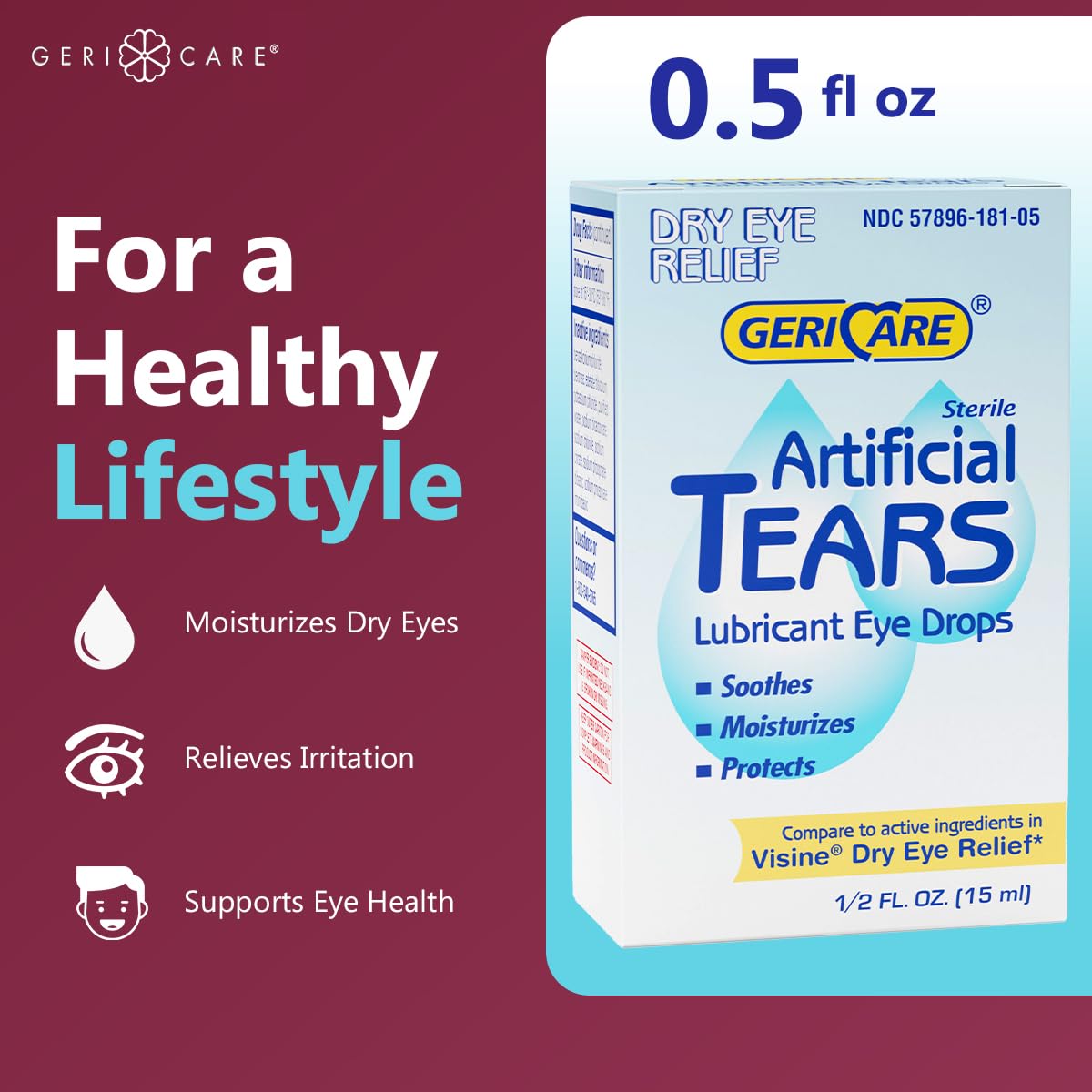 Soothing eye hydration drops by GeriCare for dry eyes