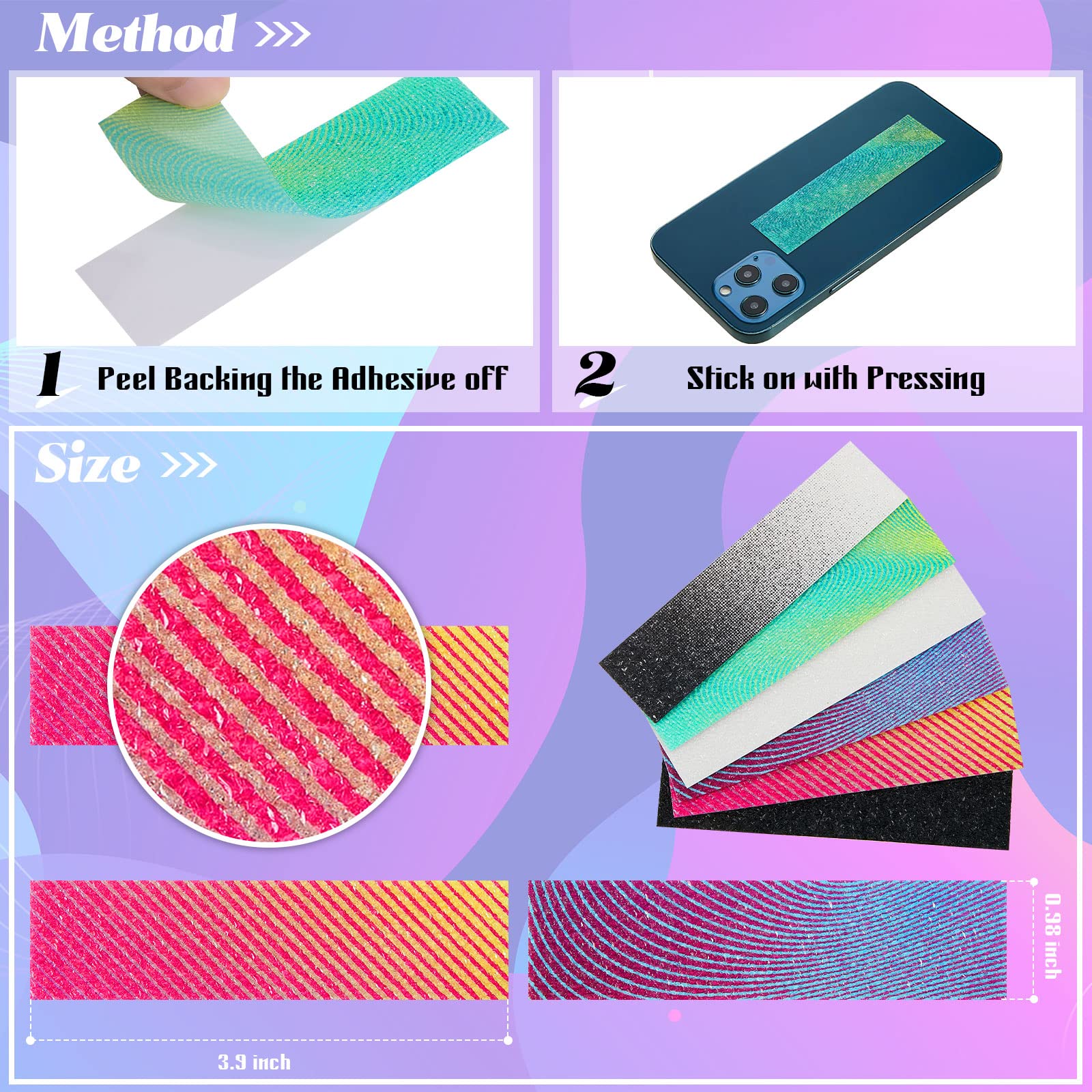 Gradient style anxiety sensory stickers six color gradients