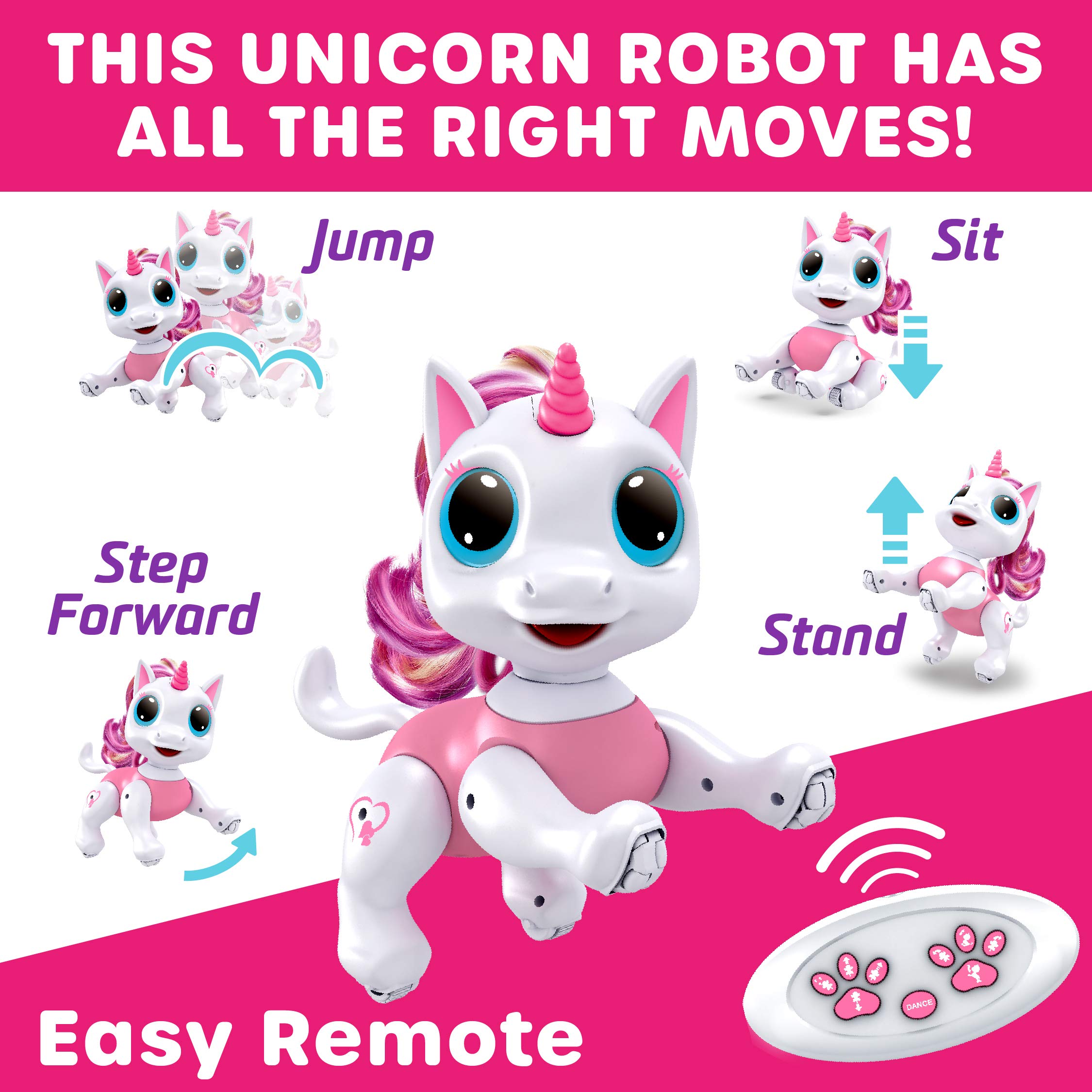 Gesture mode play with unicorn toy pink
