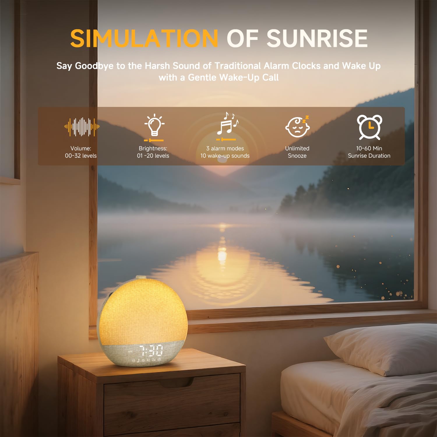 Geuuap Natural Wake Up Light display