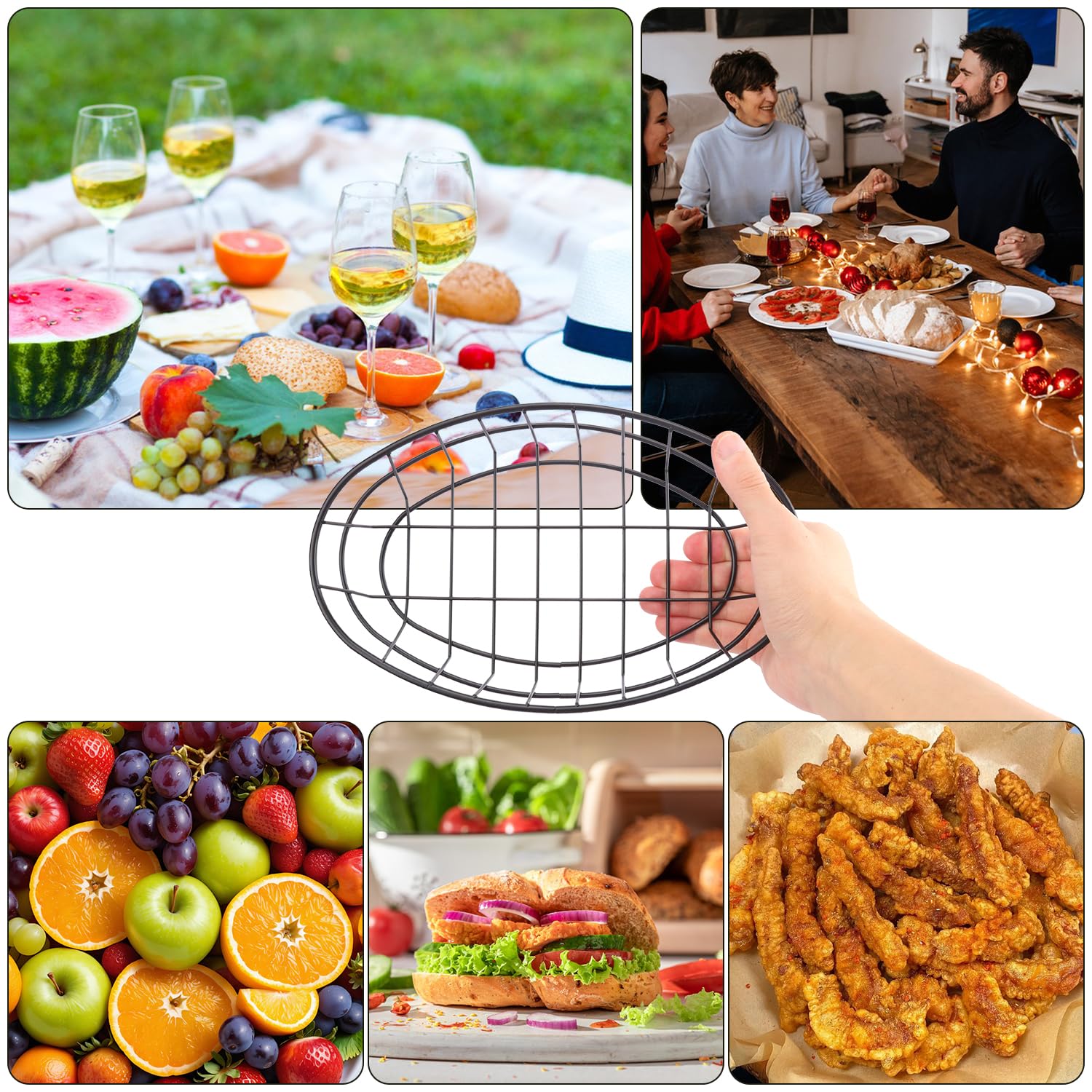 Geytetqi oval perforated bread basket with elegant design