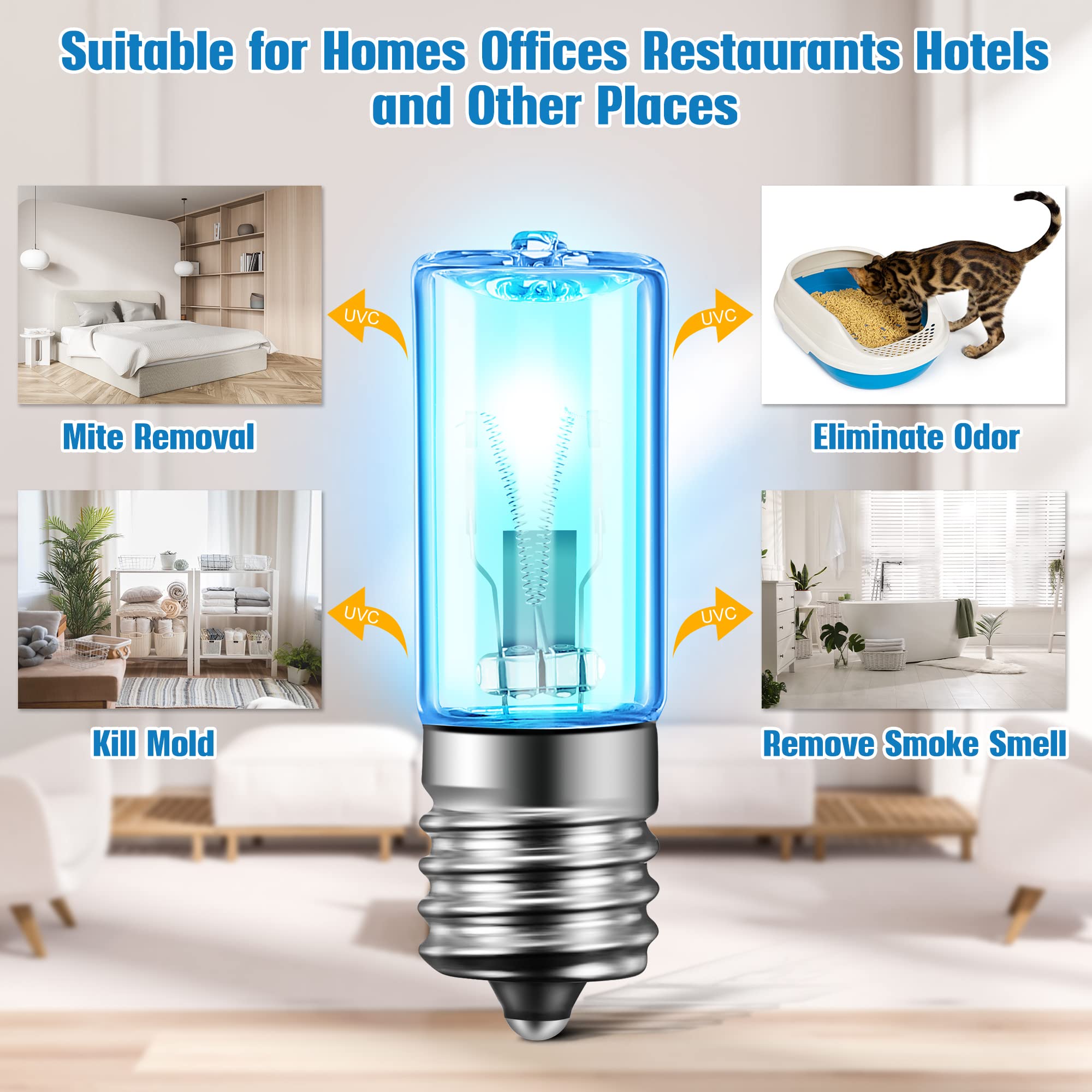 10V 3W UVC bulb, 2.1in by 0.66in specs for LB1000