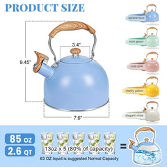 85oz capacity kettle boils five cups of water