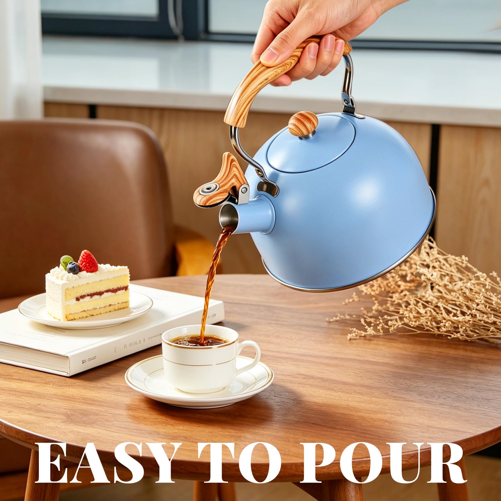 Induction compatible tea kettle for various stoves