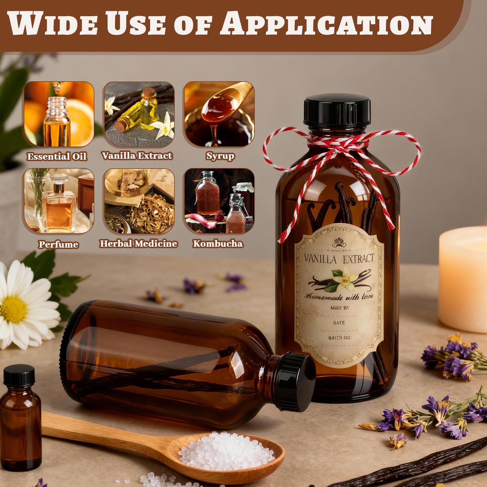 GGOLDMER bottles suitable for syrups and essential oils