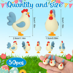 PVC mini chicken figurines by GGSTDDUP for home or office display