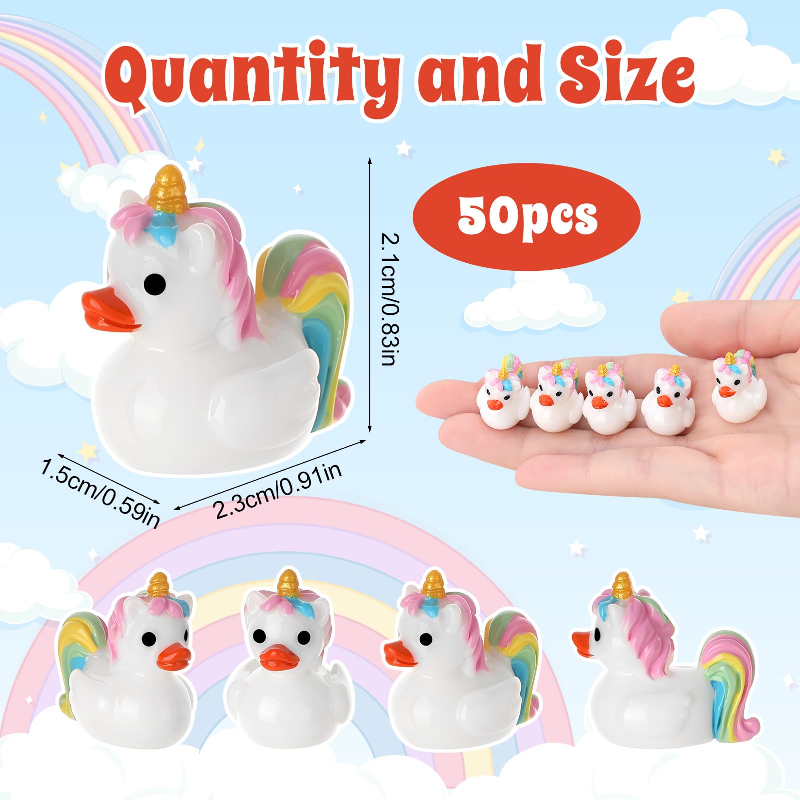 GGSTDDUP mini unicorn resin ducks