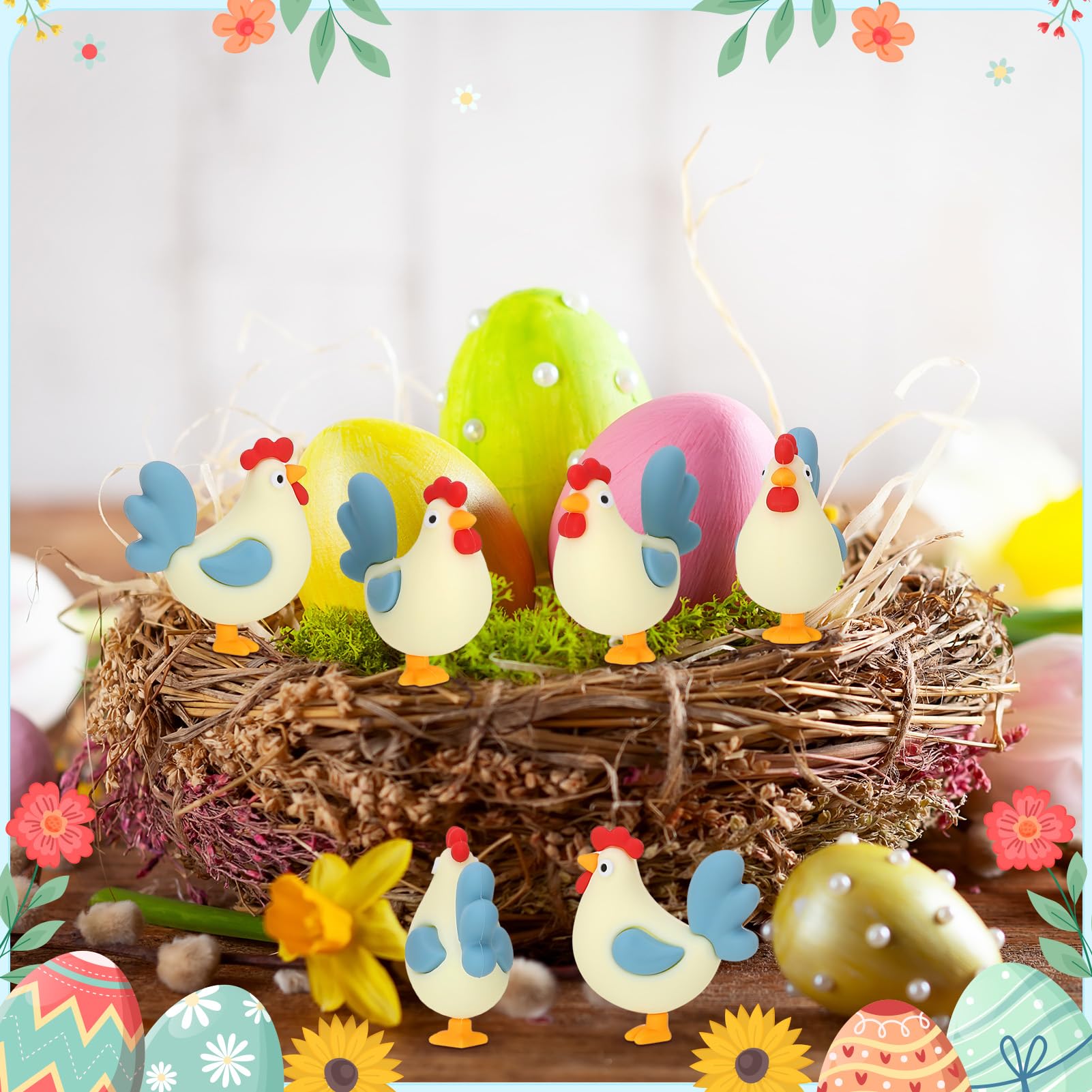 Tiny chick figures used as religious Easter decor and gifts