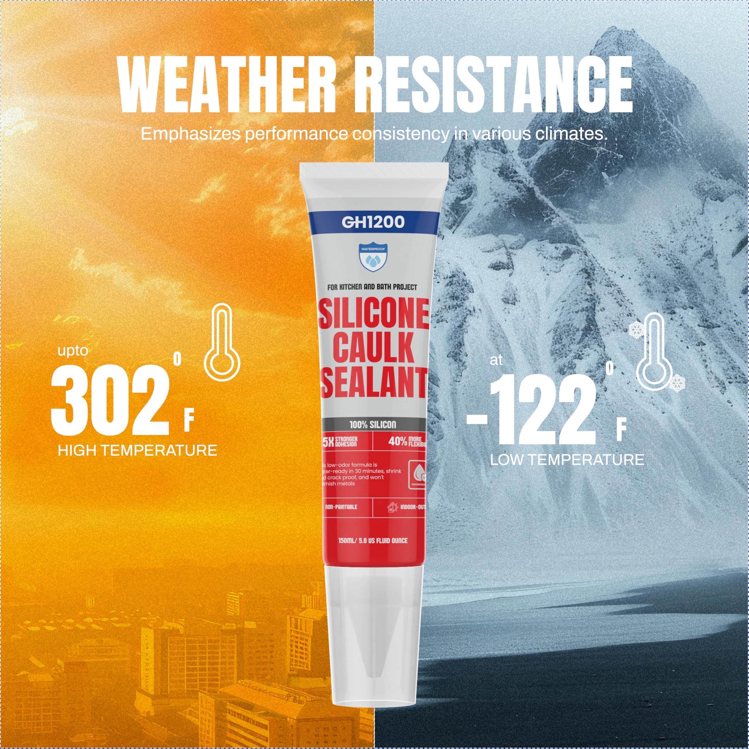Fast-drying clear silicone sealant for bathrooms