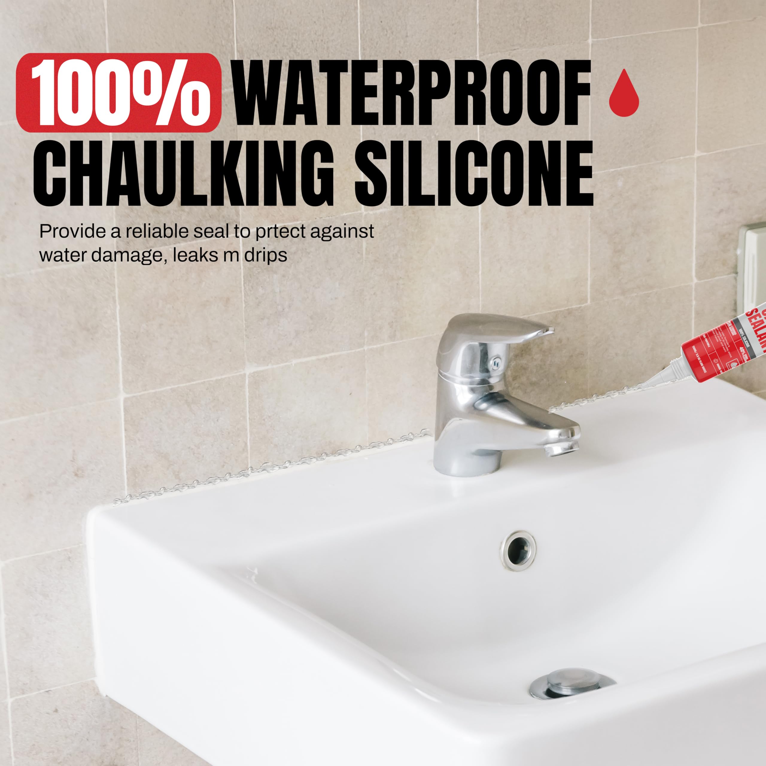 Clear sealant finish blends with surrounding interiors