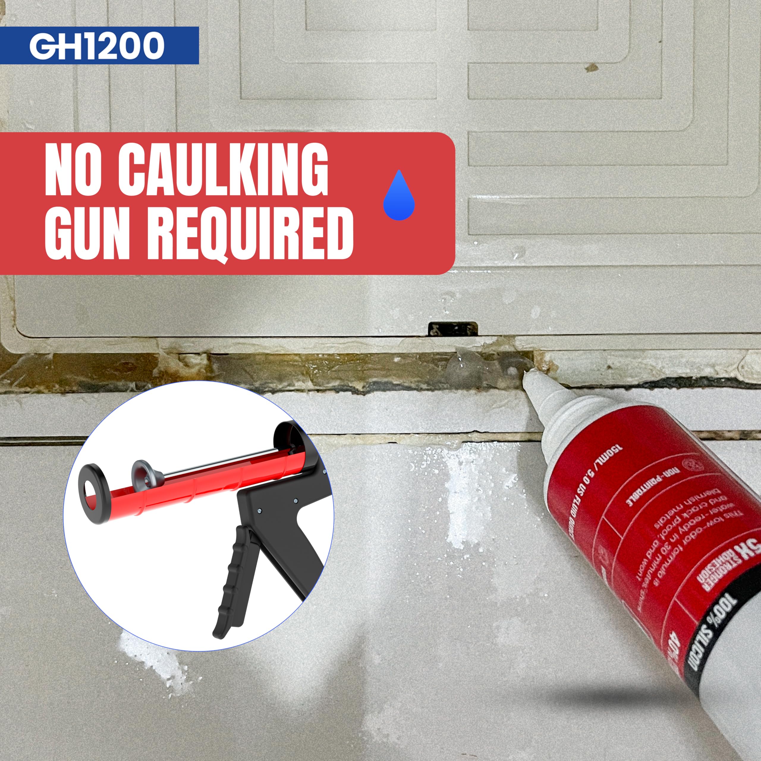 Shrink-resistant silicone caulk designed for durable seals