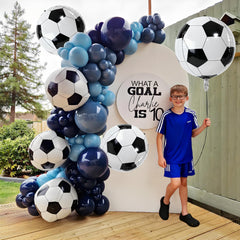 Six 22 inch 4D soccer balloons decorative set