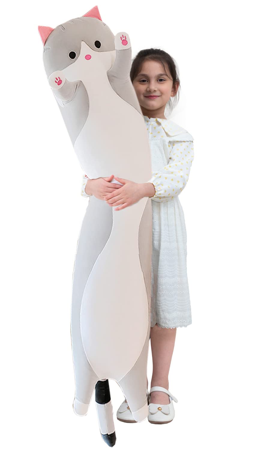 Giant Cat Pillow Plush Cartoon Kitty gray 110cm