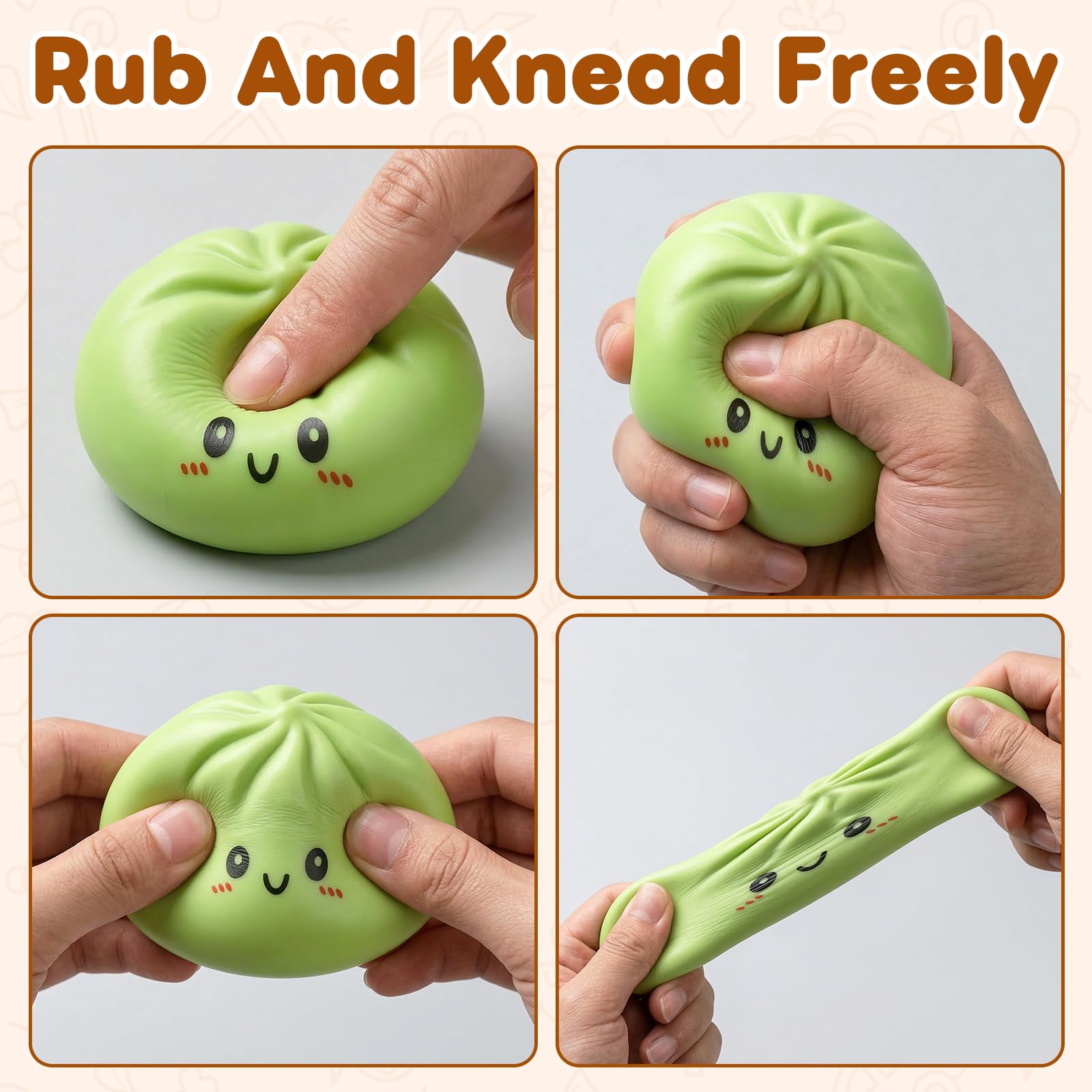 Colorful steamed bun stress ball fidget toy blue variant