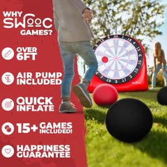 Inflatable giant soccer dartboard with air pump image