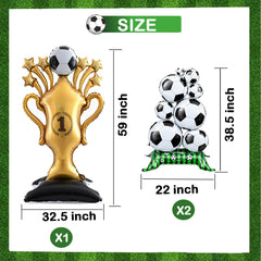 giant soccer foil balloon sized 22inch by 38.5inch