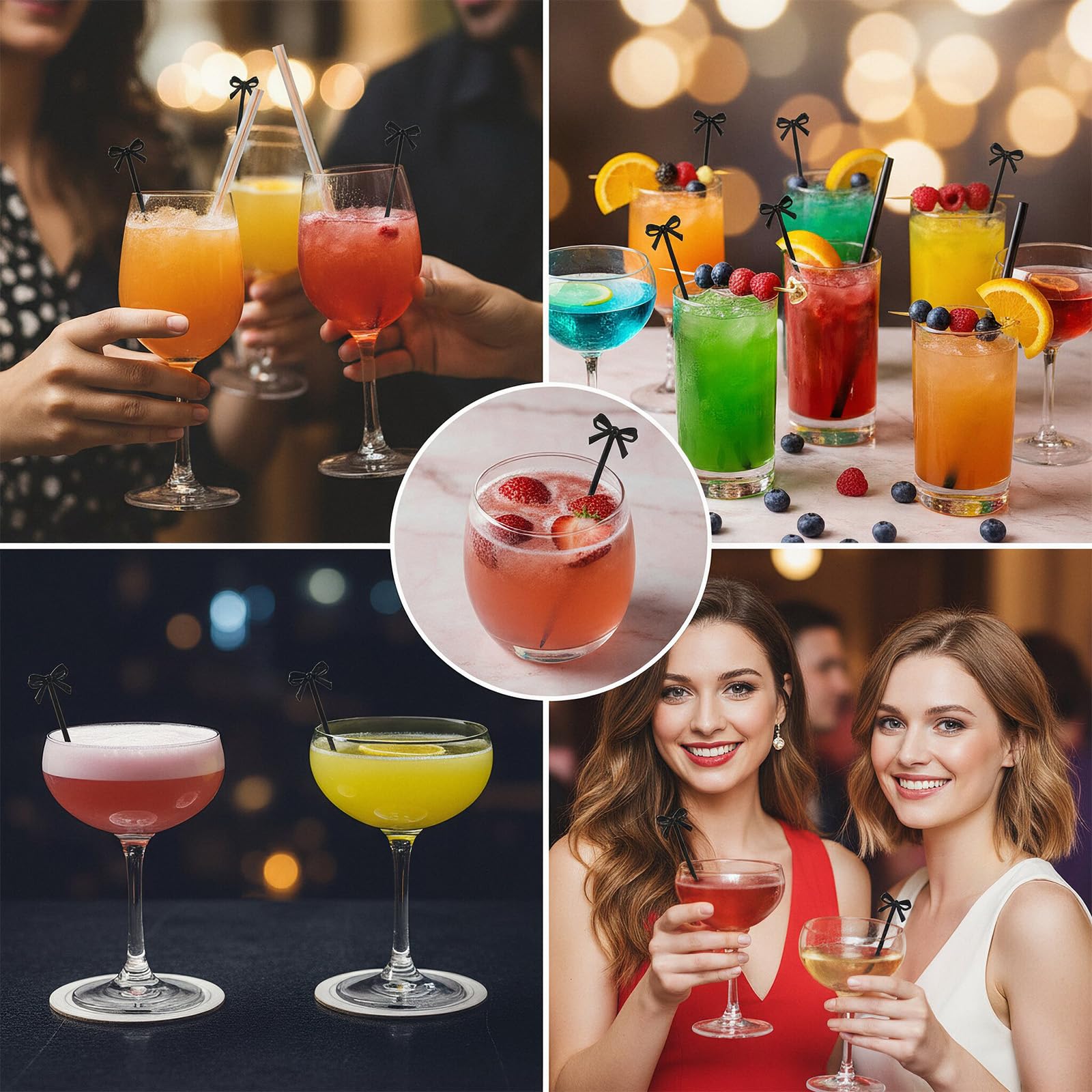 Giantree bow cocktail picks 60pcs for gatherings