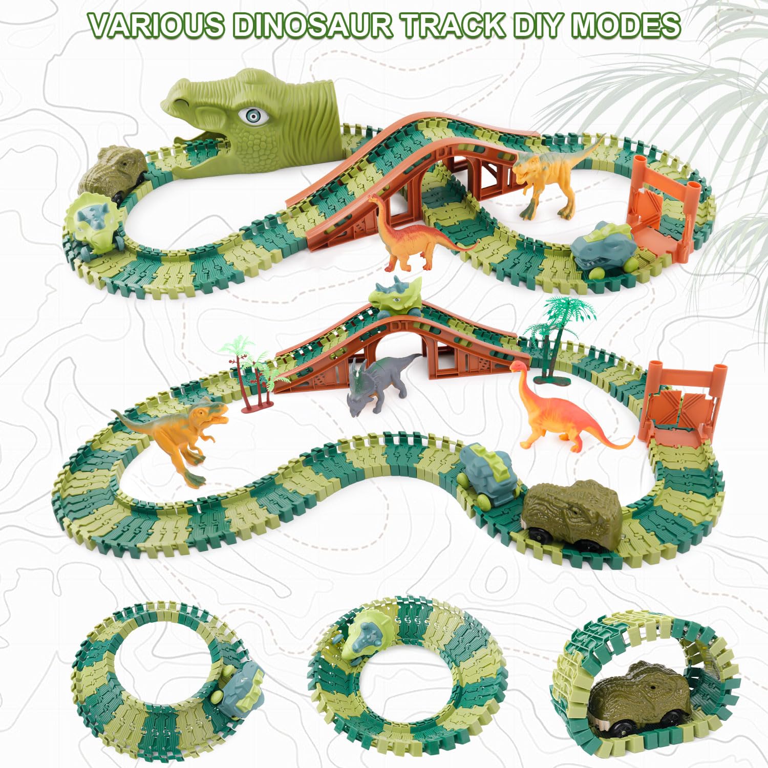 GIAT Dinosaur Track Toys race set with lights