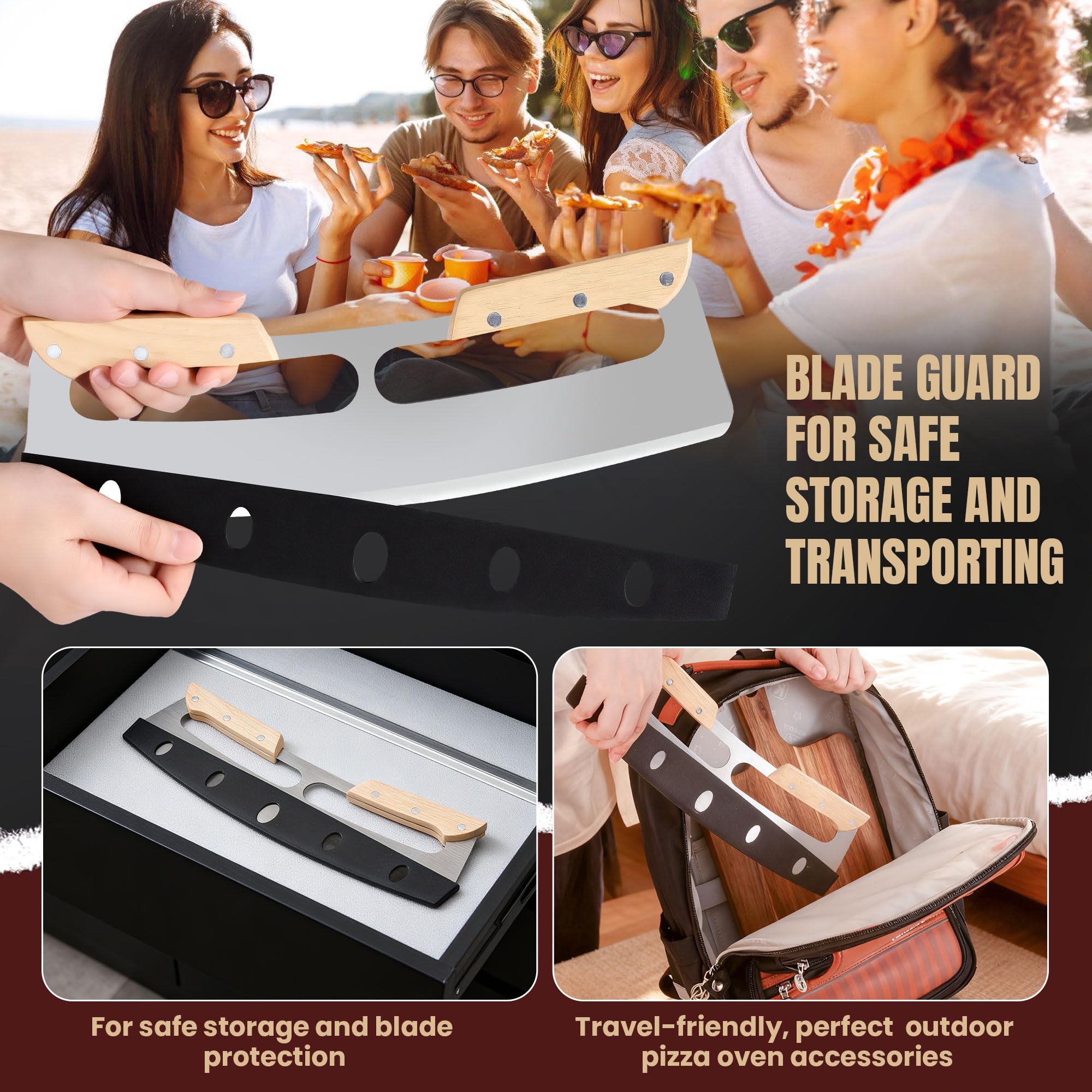 Gicyiit suitable for 12–14 inch pizzas rocker cutter