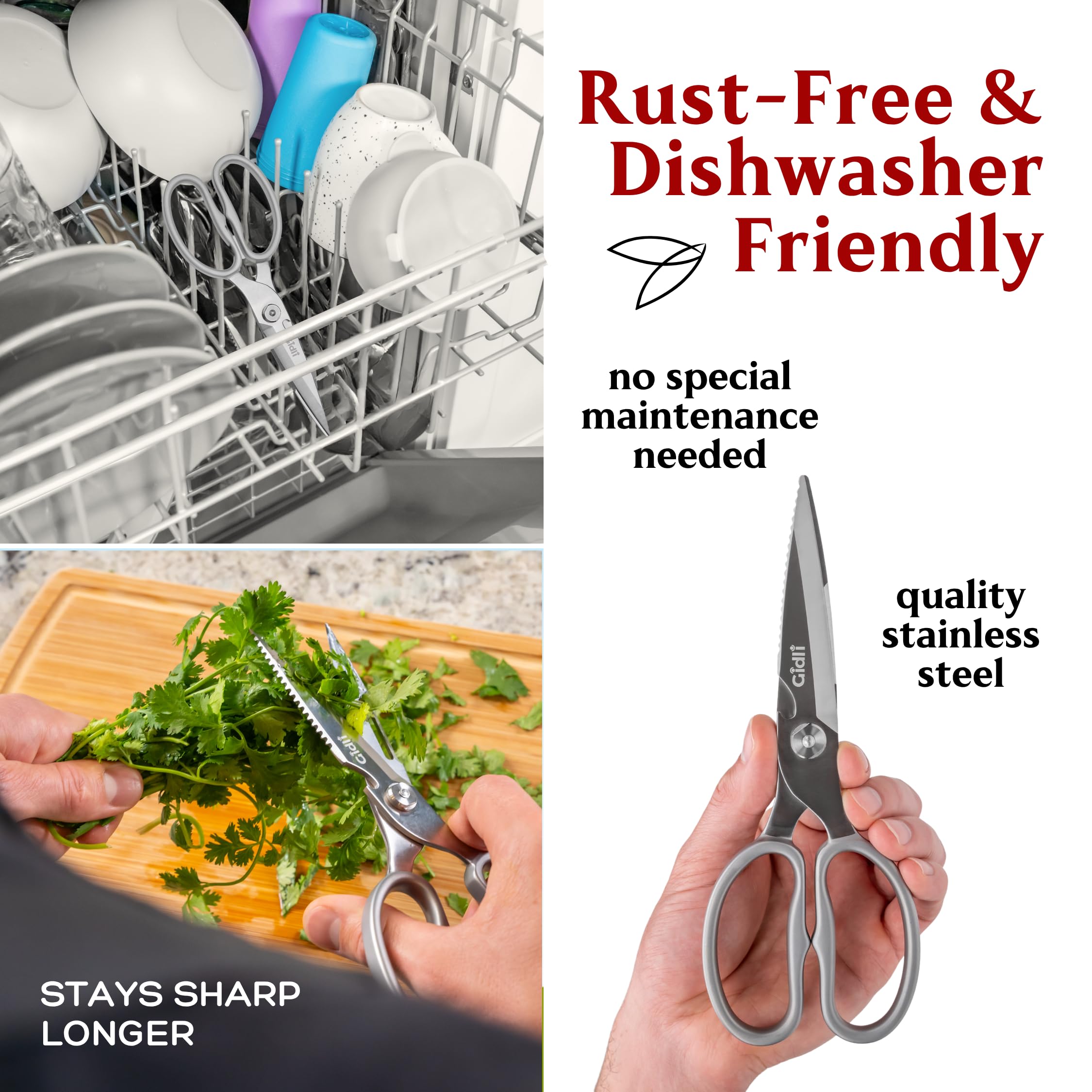 Gidli kitchen scissors comes apart for easy cleaning