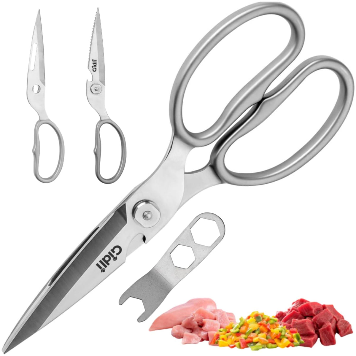 Gidli Premium Kitchen Scissors stainless steel blades