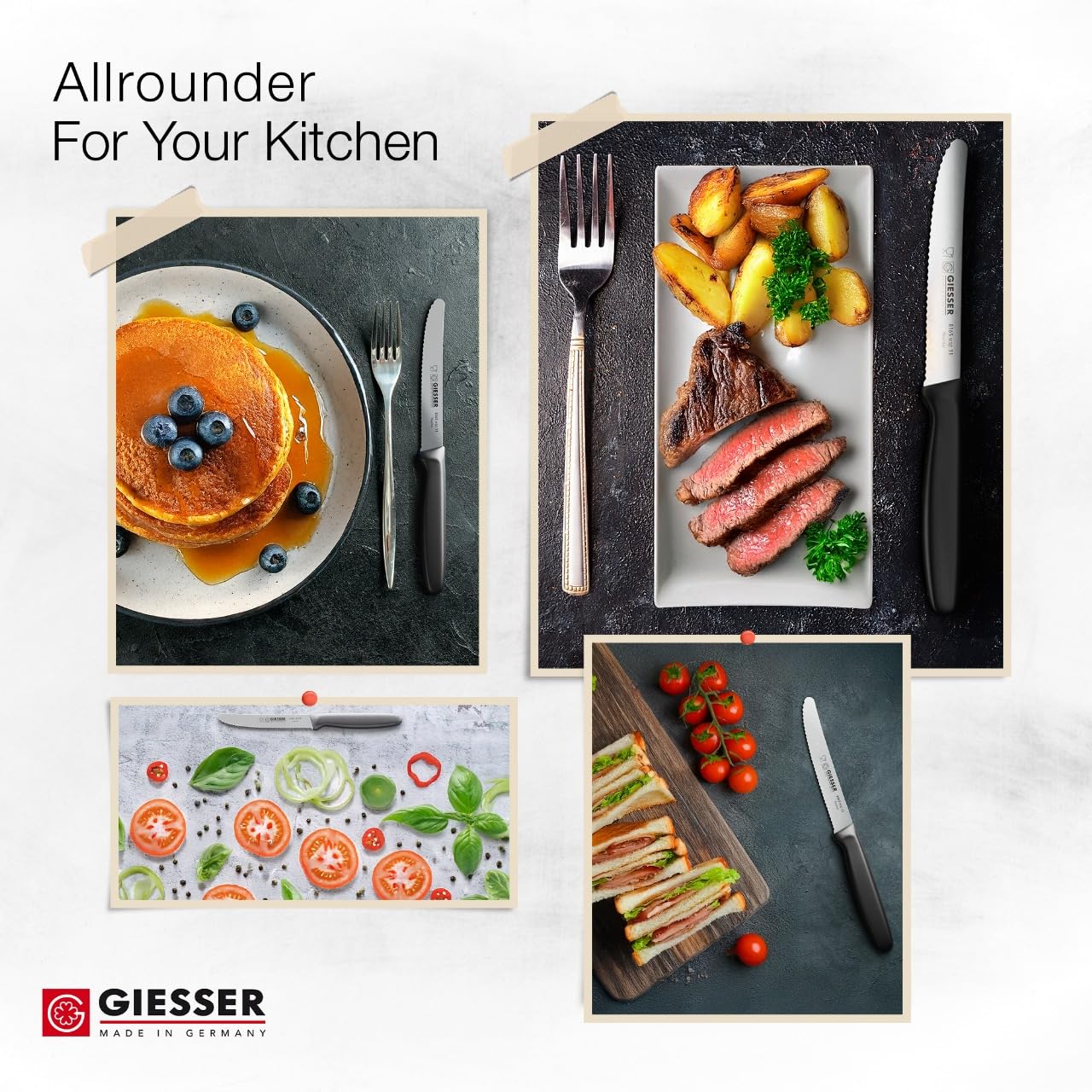 Giesser dishwasher safe knife with round tip