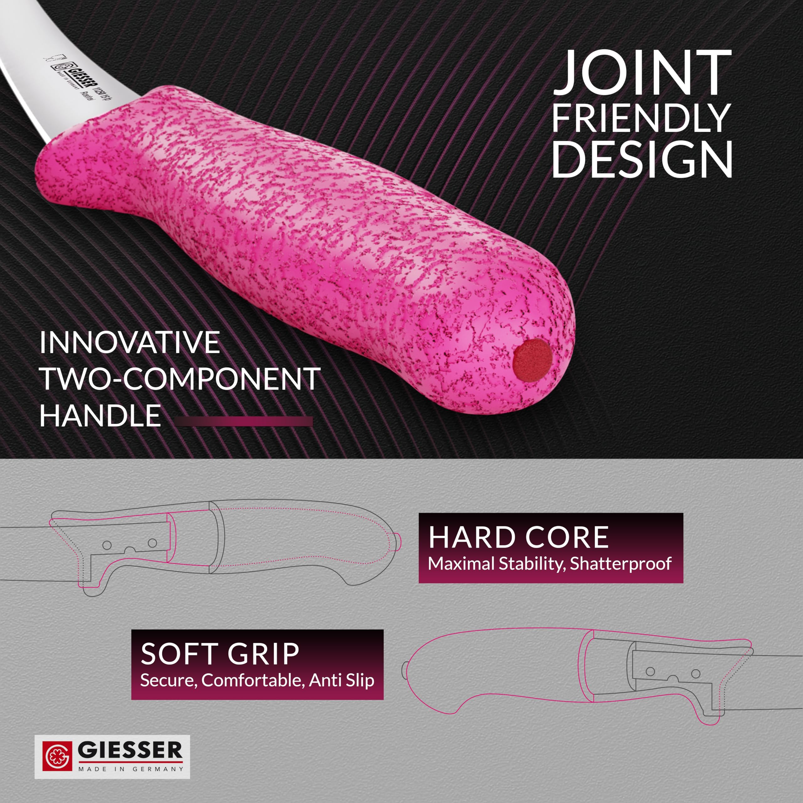 Blade vacuum-hardened German High Carbon steel Giesser