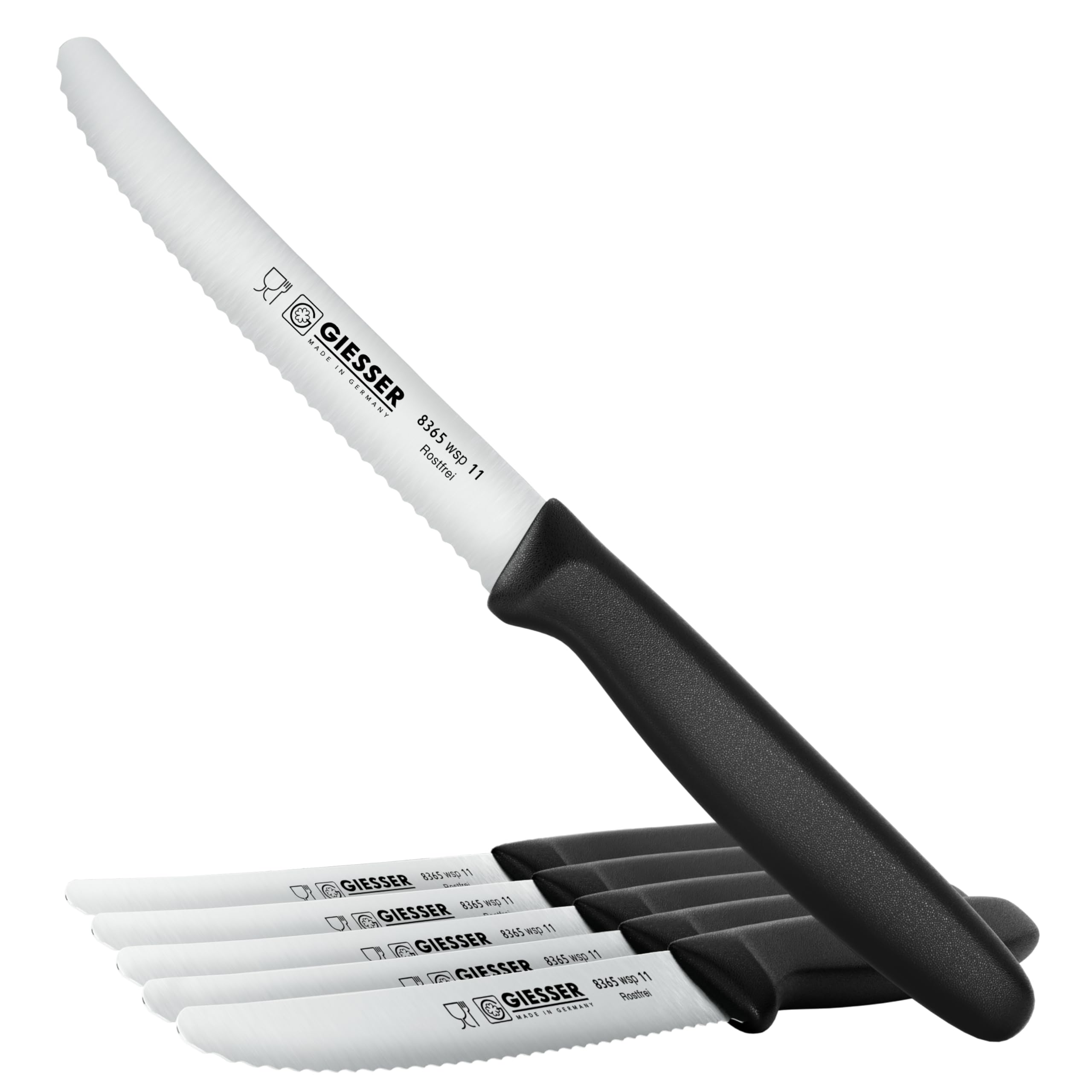 Giesser tomato knife with black serrated blade
