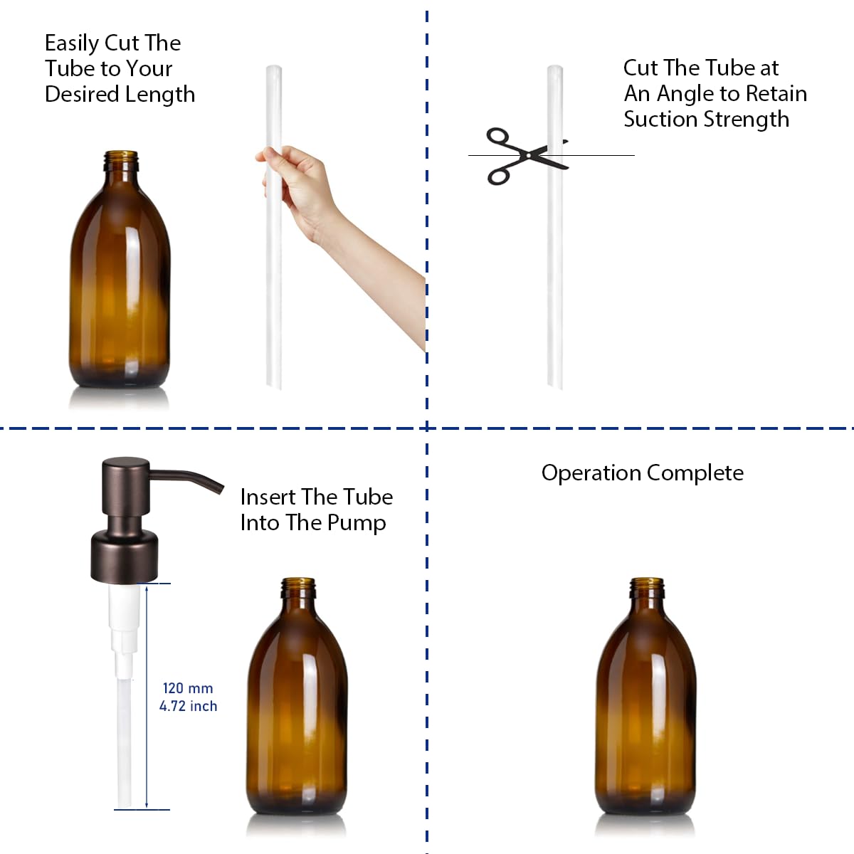 extra longer 13 cm tube included for tall bottles