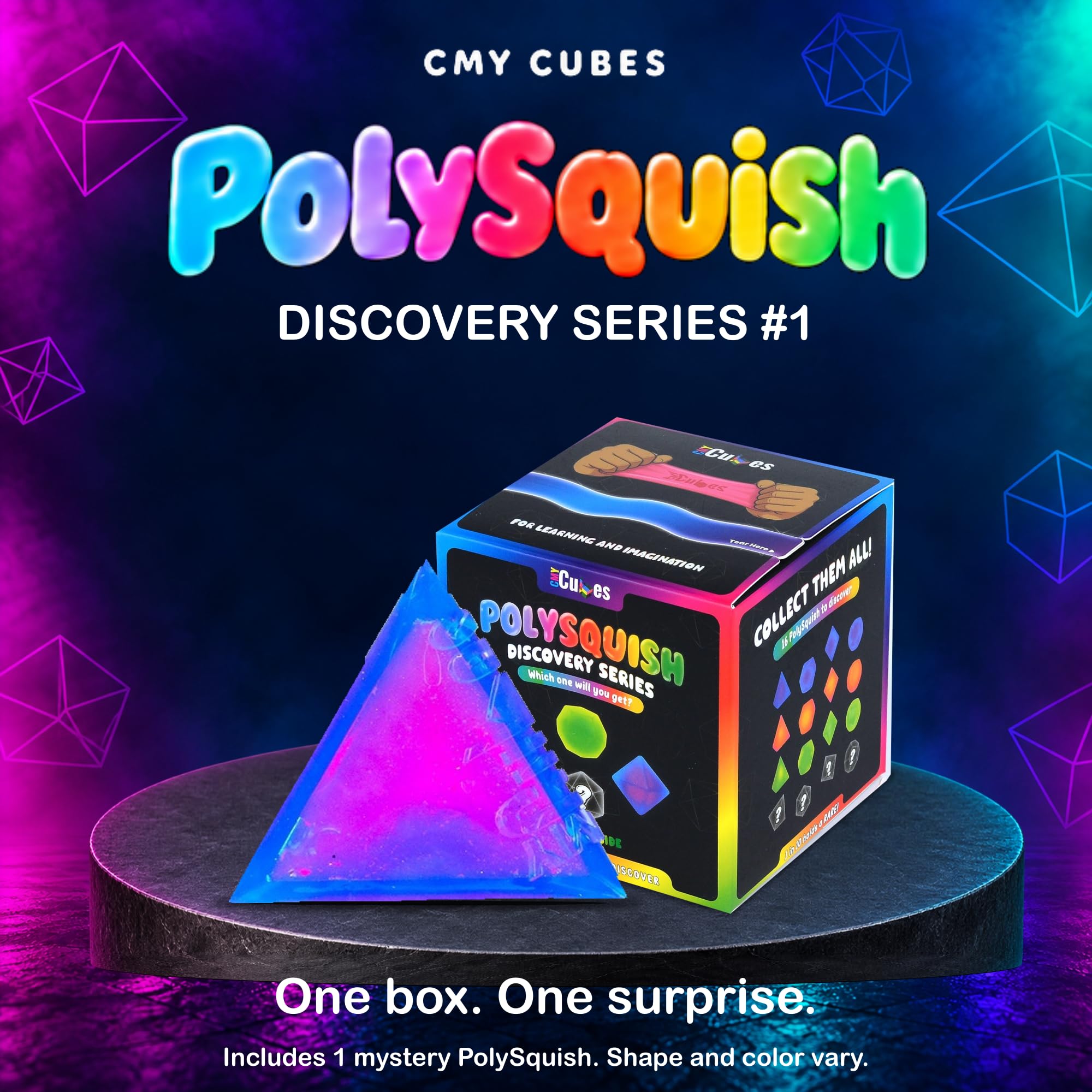 Blind box packaging sample for PolySquish discovery series