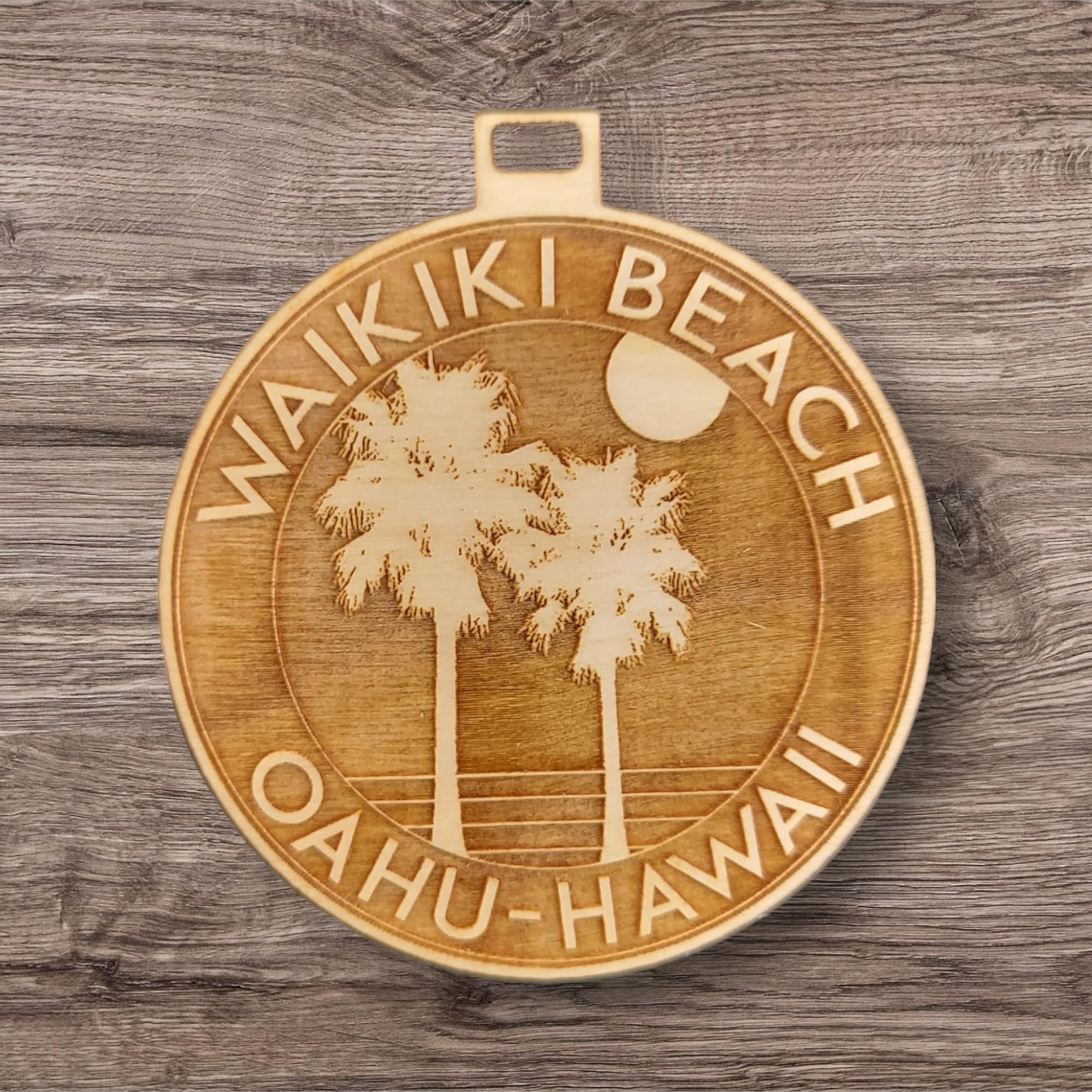 Decorative gift bag included Waikiki Beach Ornament back blank