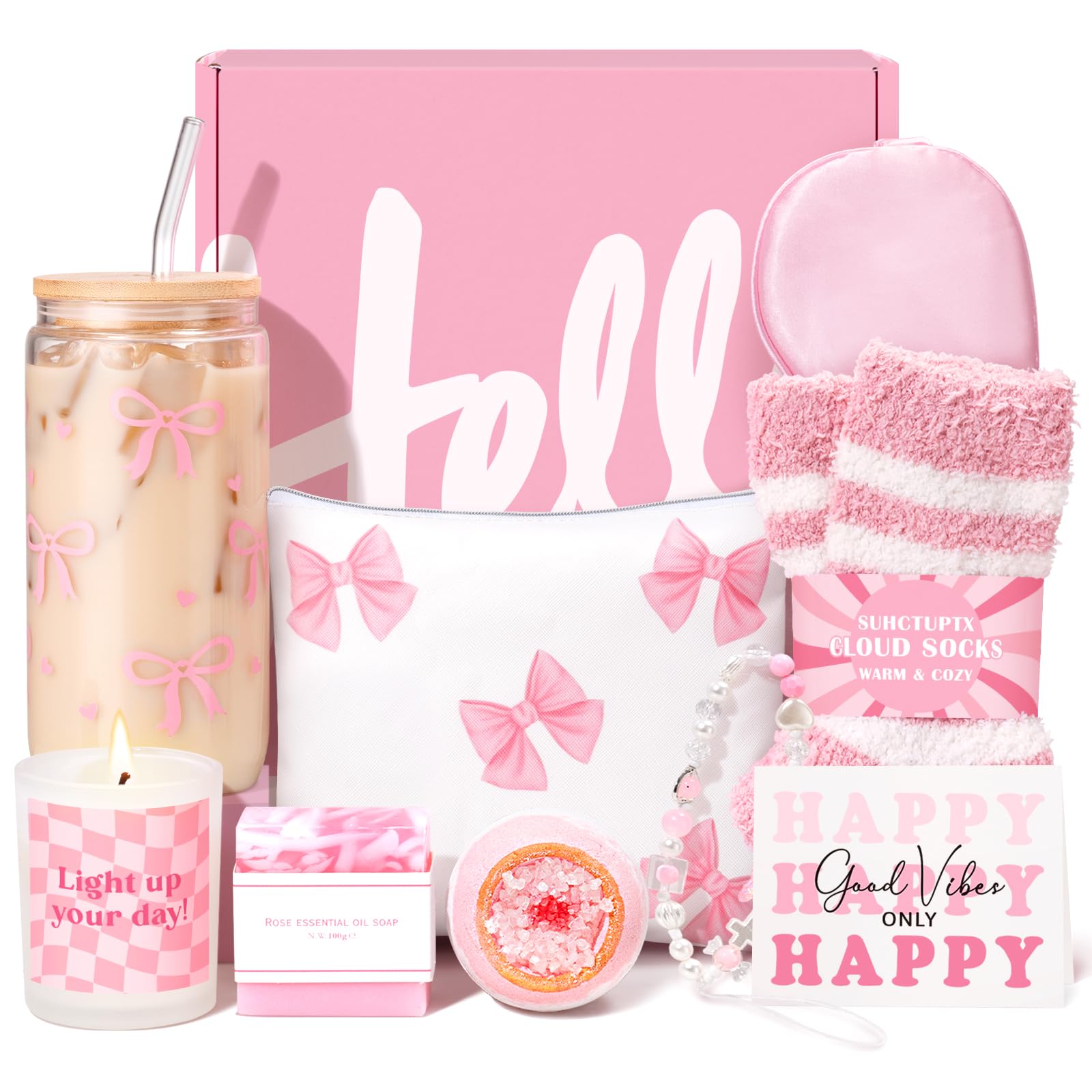 Gift basket for women featuring 9pcs birthday gifts for teenage girls