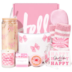 Gift basket for women featuring 9pcs birthday gifts for teenage girls