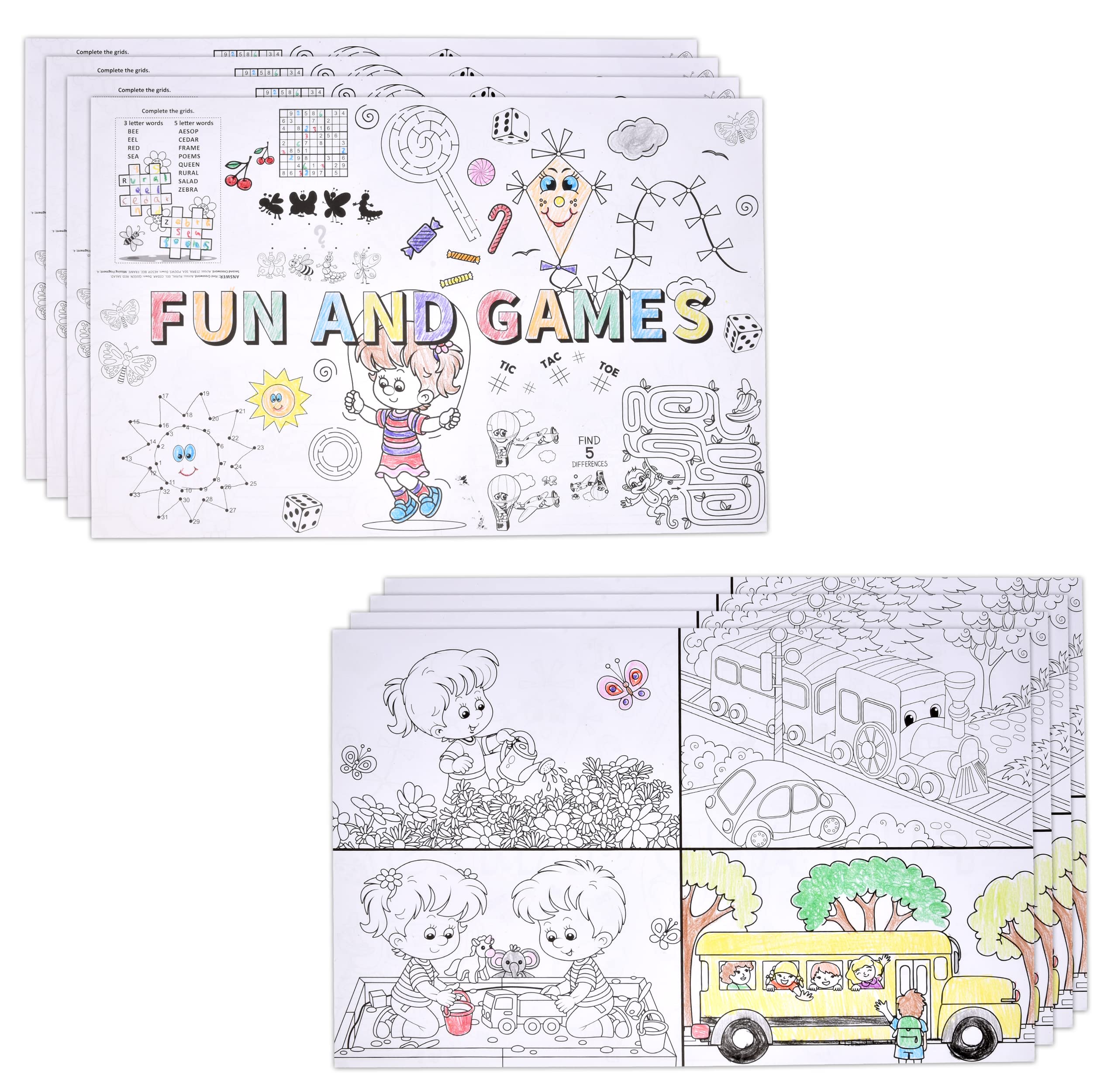 Gift Boutique 50 Kids Activity Place Mats disposable 11x17 sheet
