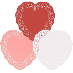 Gift Boutique 96 count heart doilies red pink white Valentine decor