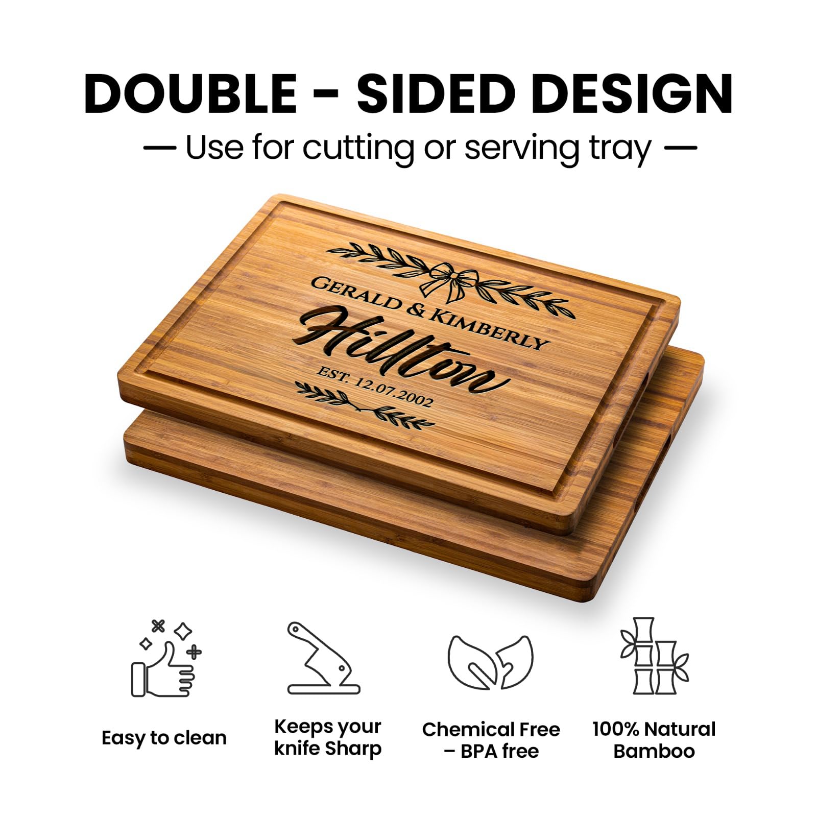 Gift box and personalized card presentation for cutting board