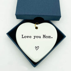 Ceramic heart ornament mom gift box packaging