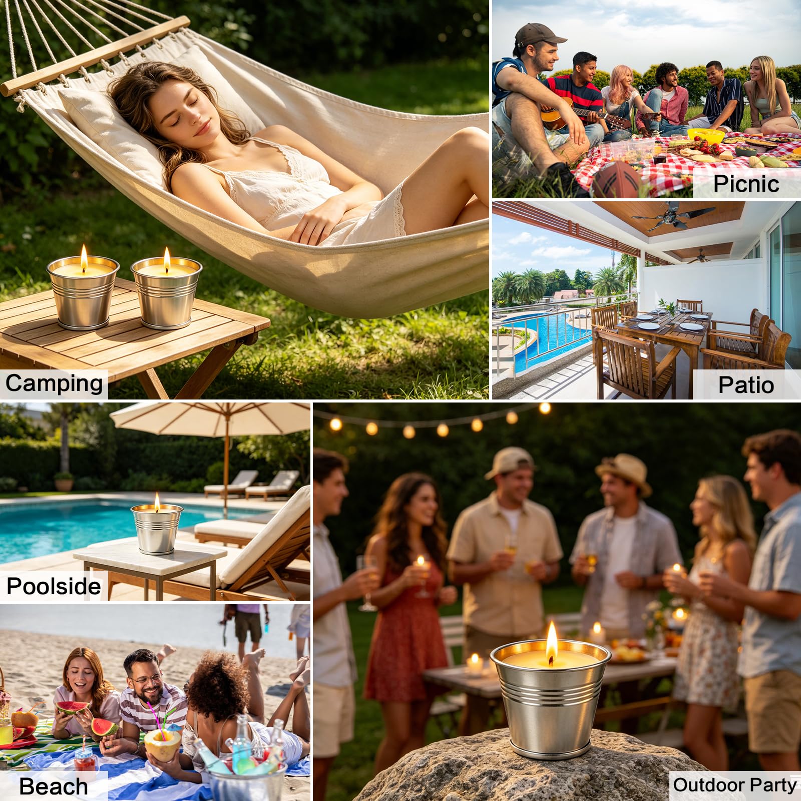 Camping and travel citronella tin candle options