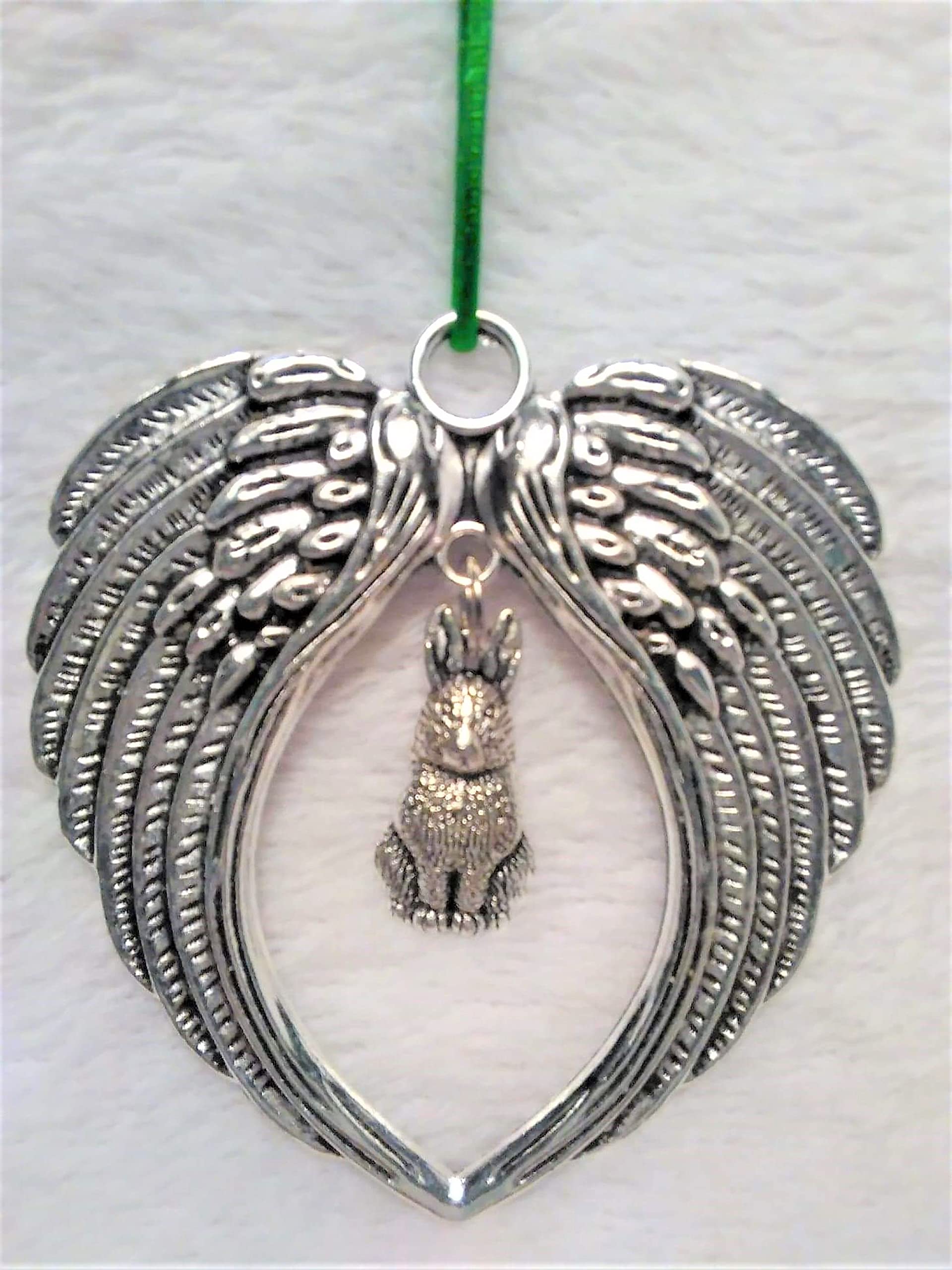 Gift box included ornament presentation for Bunny Loss Memorial Angel Wings Ornament