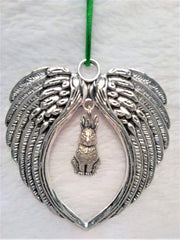 Gift box included ornament presentation for Bunny Loss Memorial Angel Wings Ornament