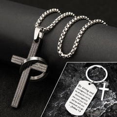 Blue Man Premium Gifts Basket cross necklace and keychain