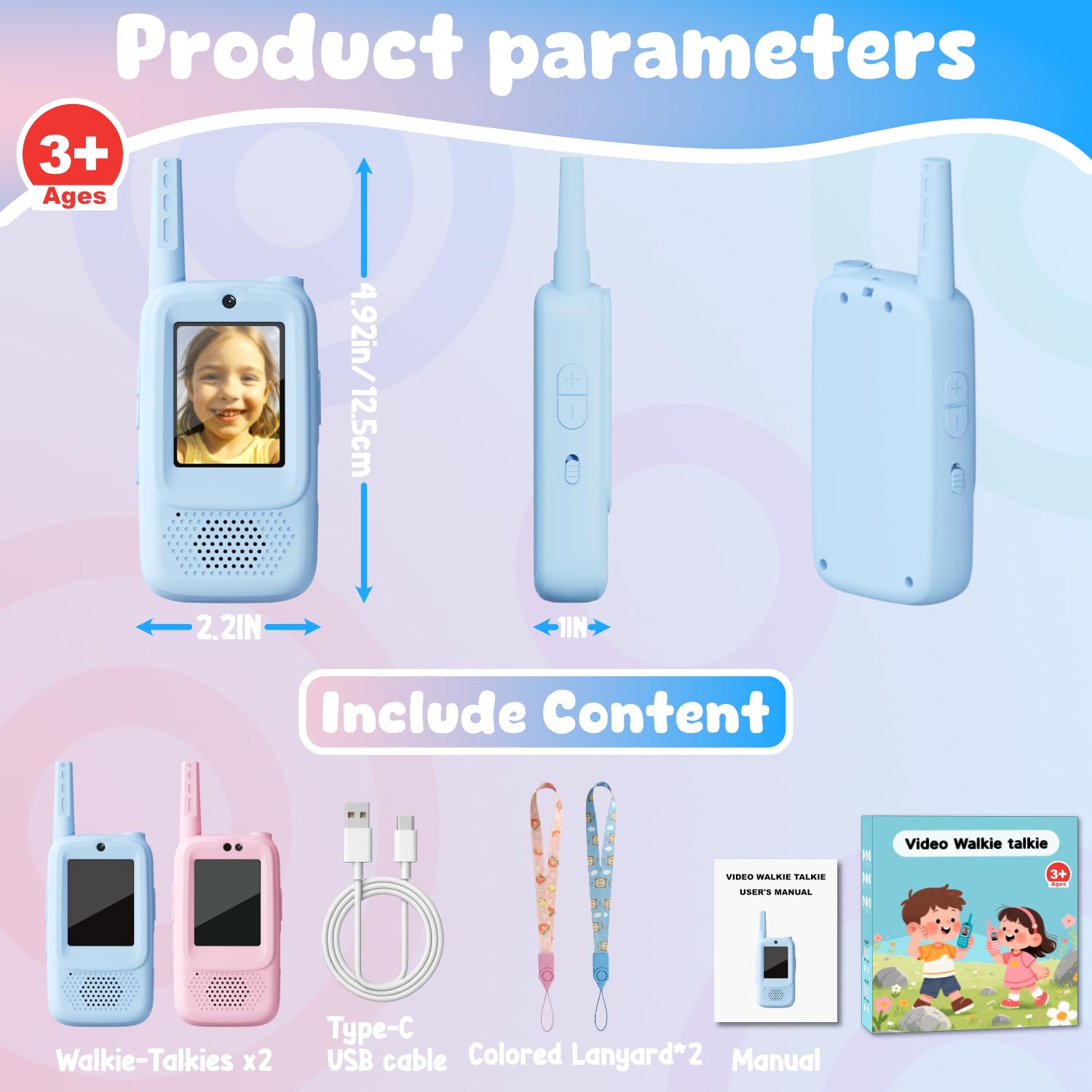 Indoor outdoor video walkie talkies gift box set