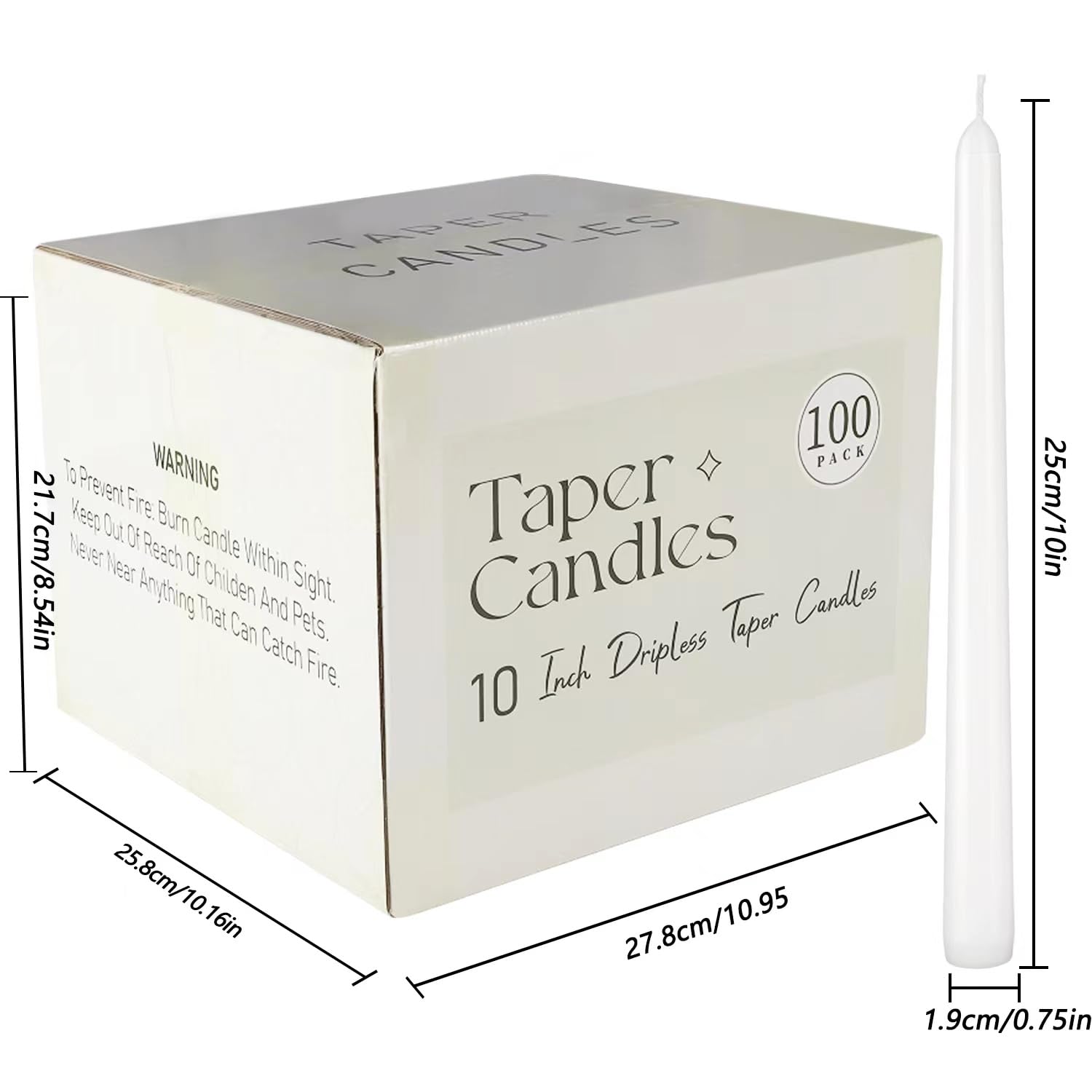 Smokeless dripless taper candles in use