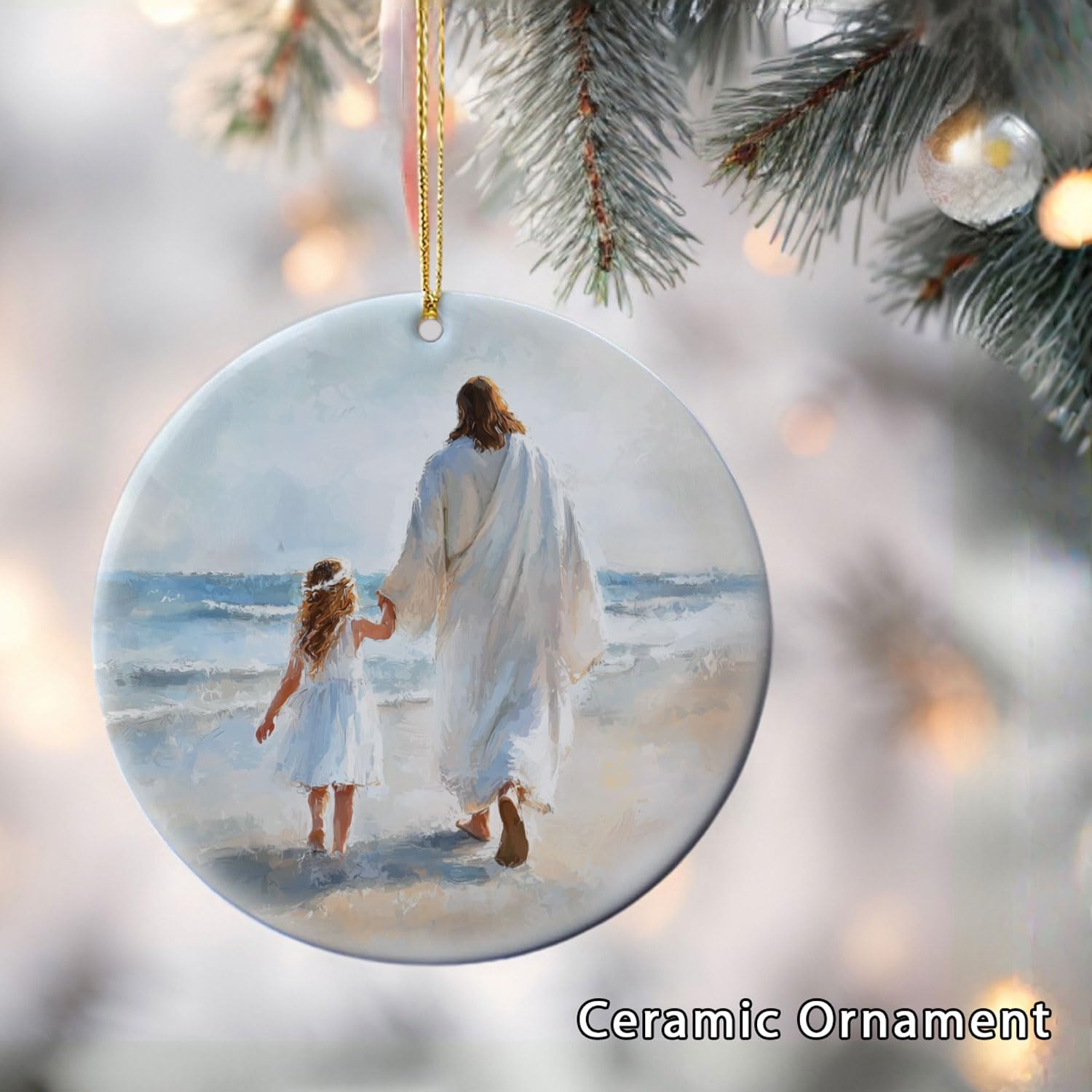 Christian gift baptism ornament suitable for Christmas