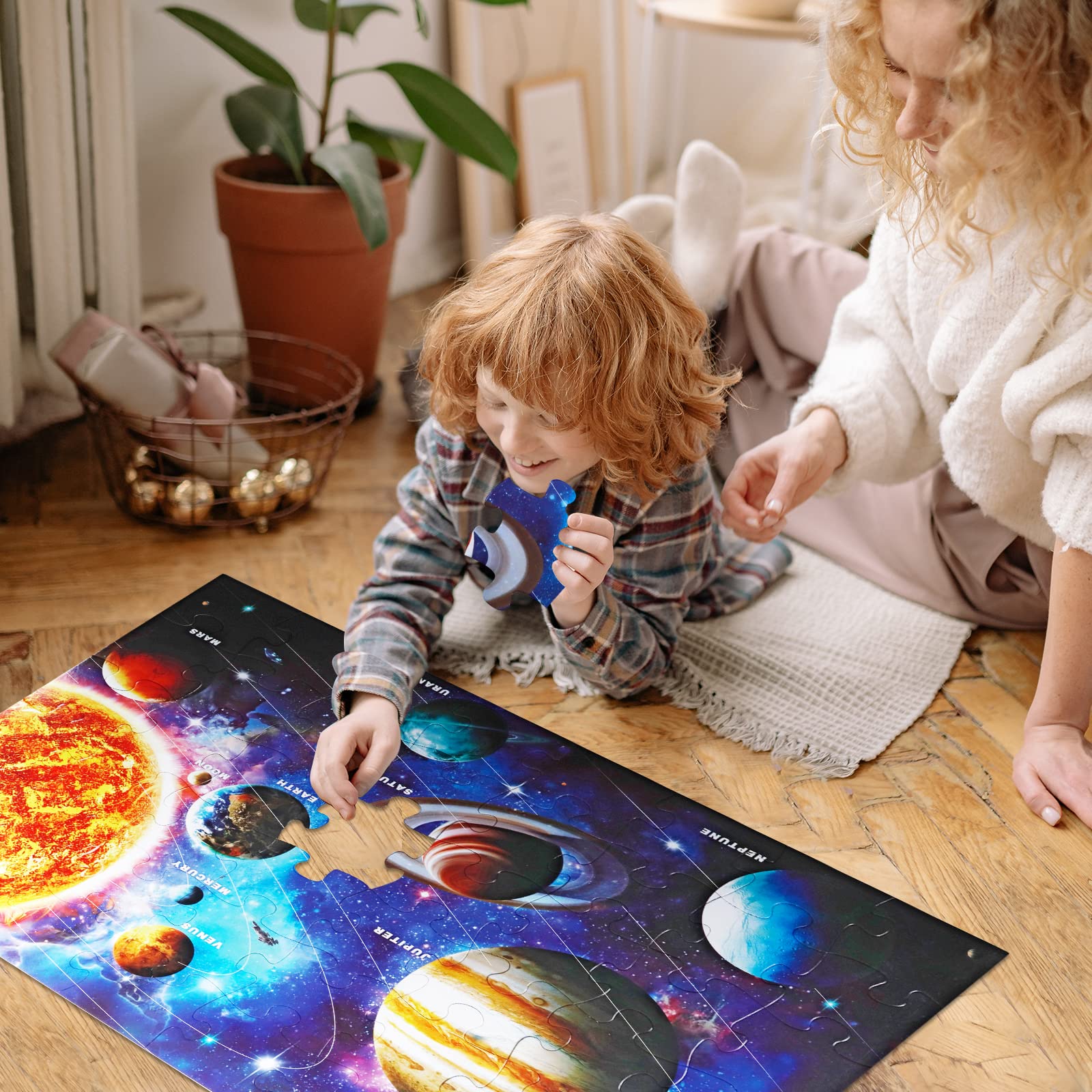 Durable extra-thick cardboard puzzle pieces