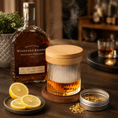 Home bar smoker kit with torch and accessories laid out