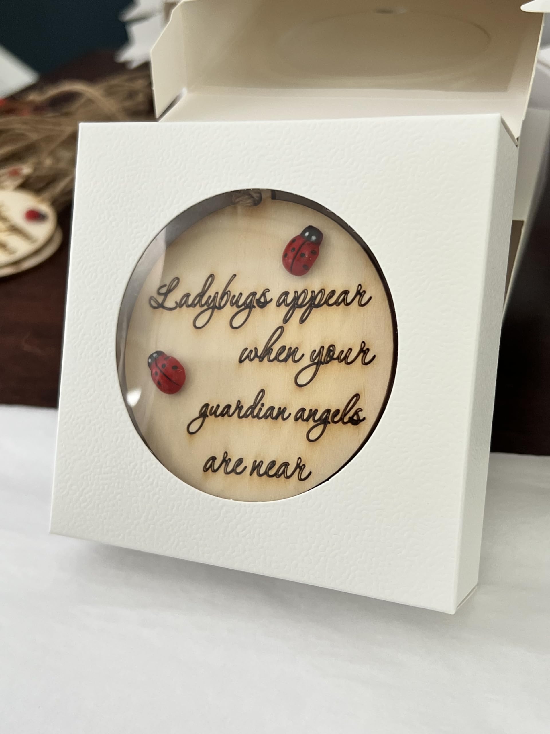 White gift box with window packaging for ornament