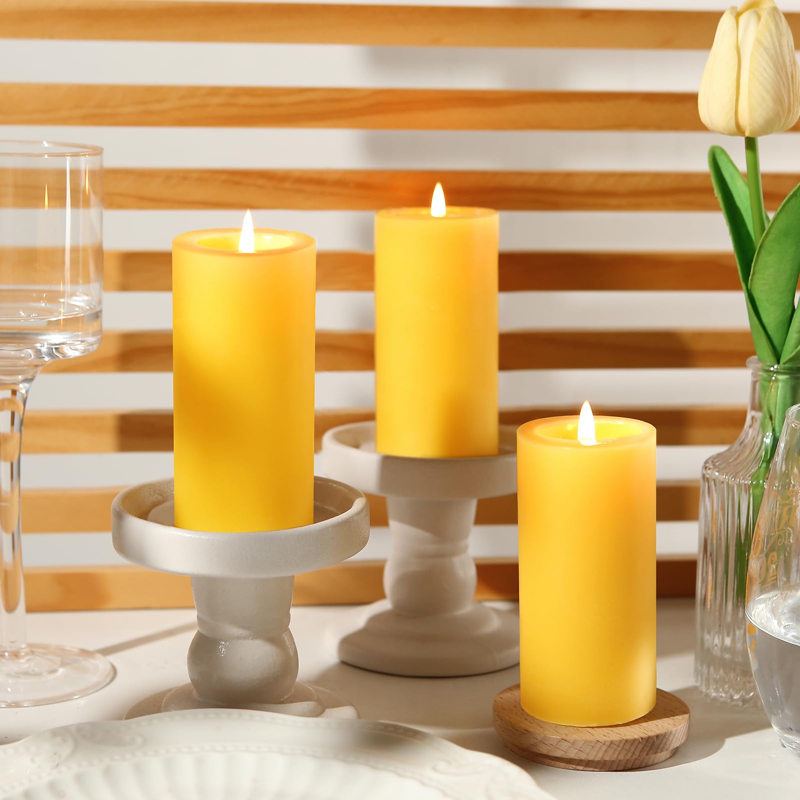 natural scent and color beeswax candles