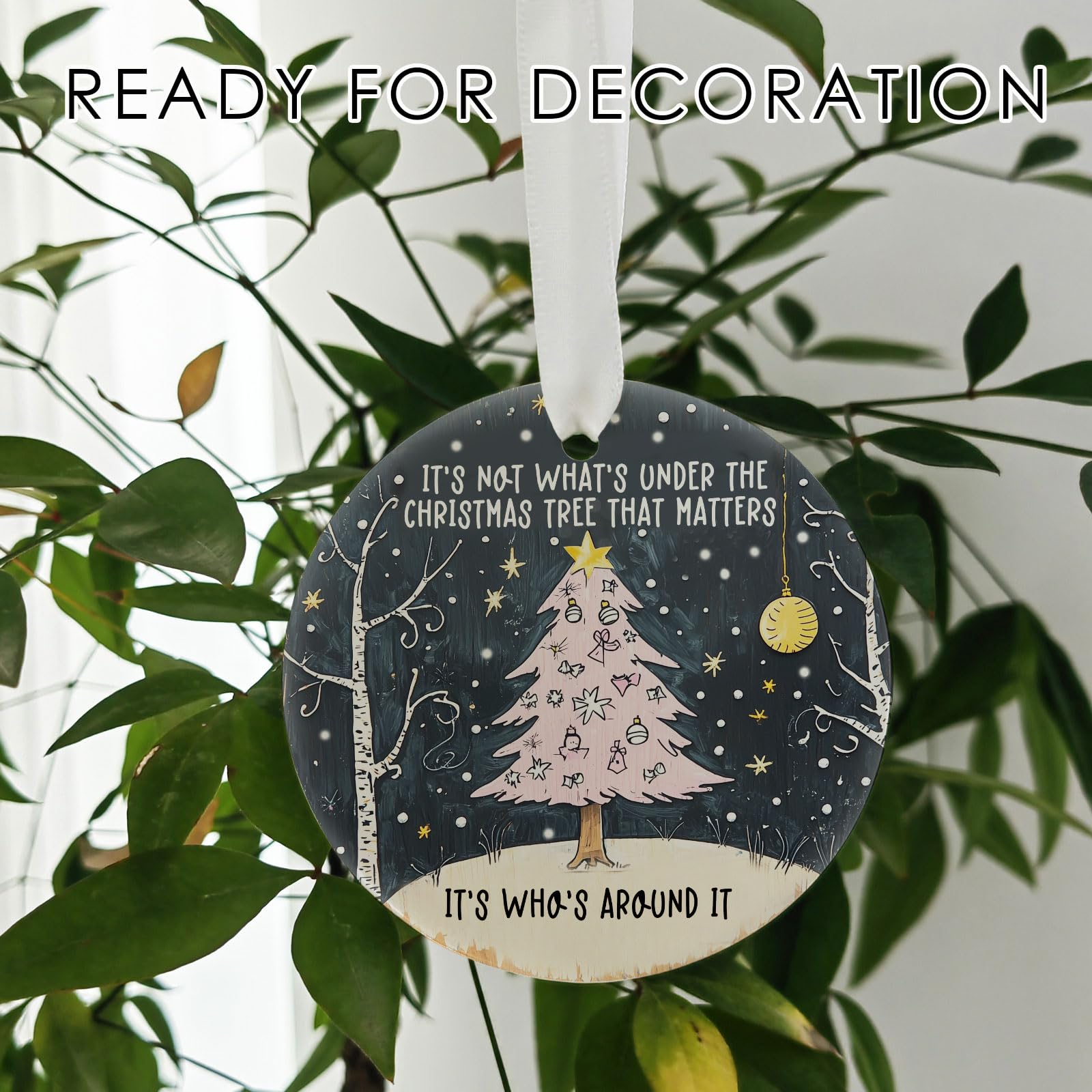 Gift ready ceramic Christmas Ornament for family and friends